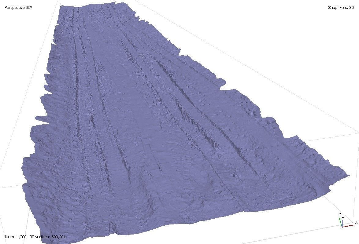 Snowy dirt road 3D model_1