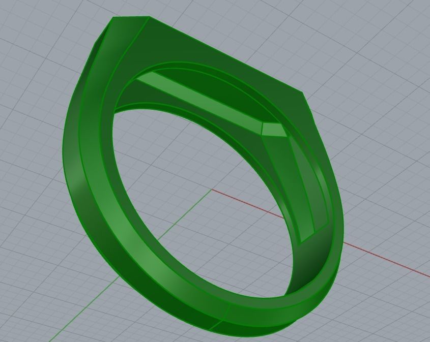 Mens ring with and without stone 019 3D print model_50