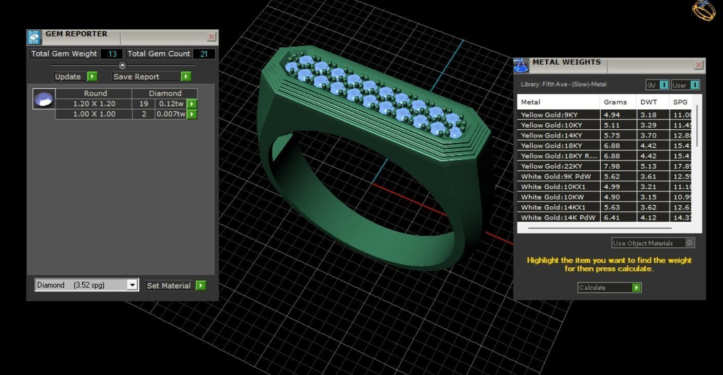 Mens ring with and without stone 019 3D print model_61
