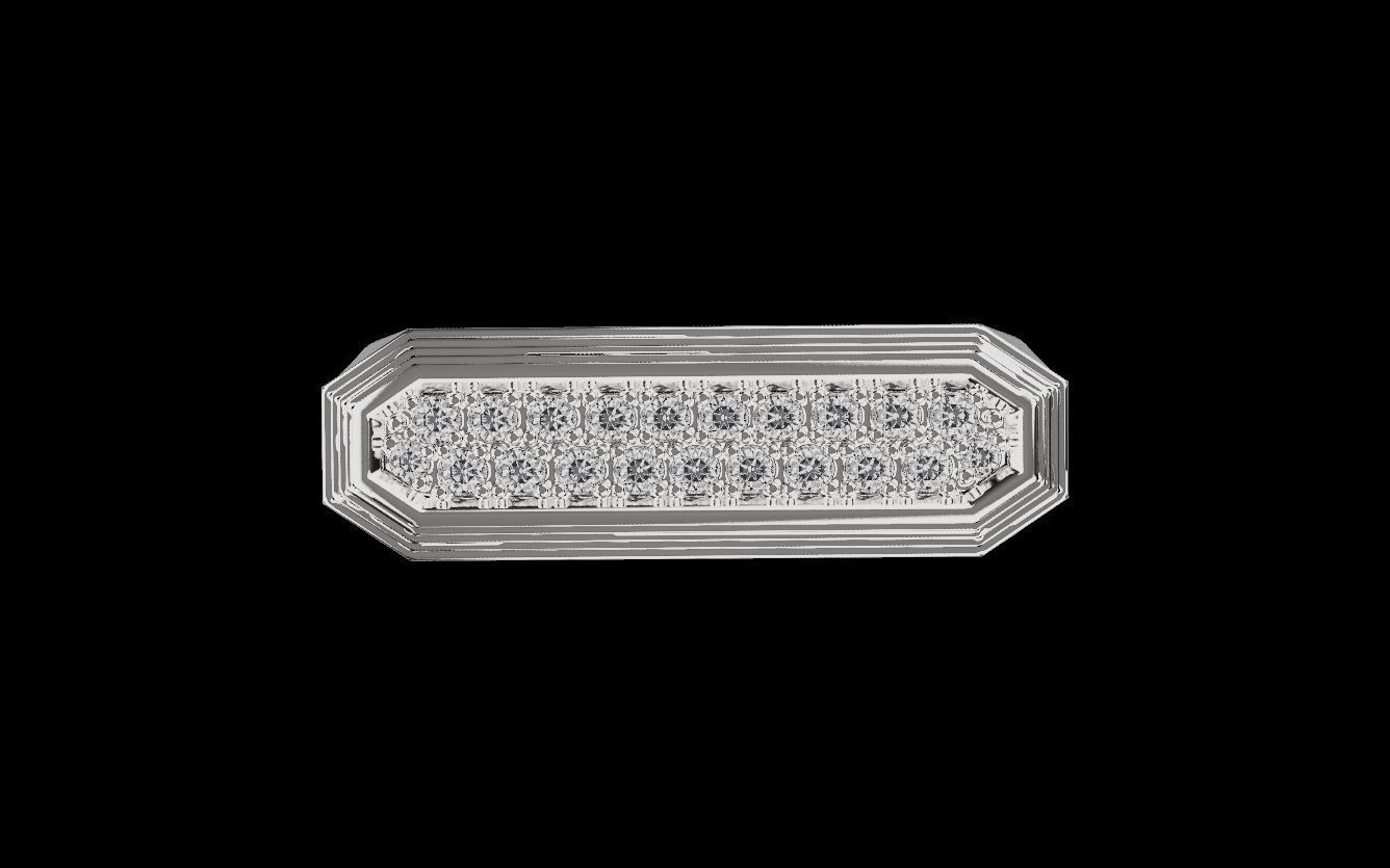 Mens ring with and without stone 019 3D print model_10