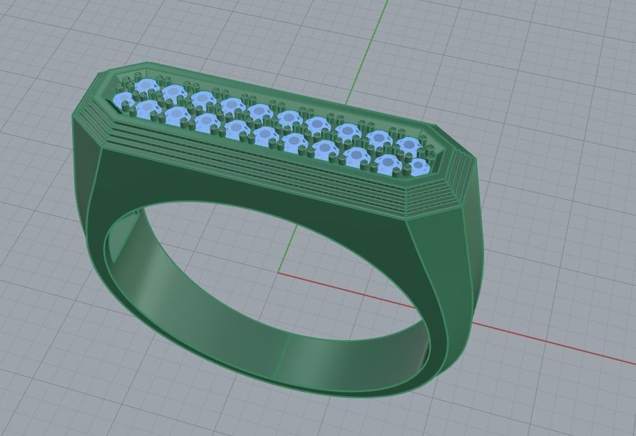 Mens ring with and without stone 019 3D print model_56
