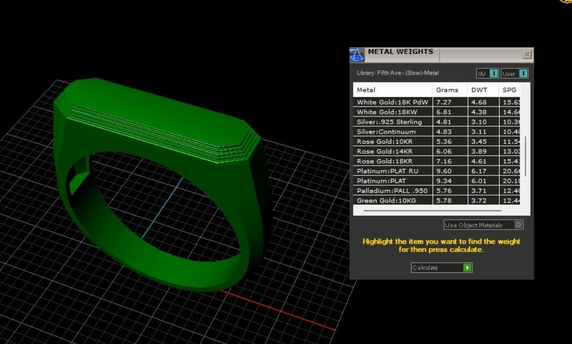 Mens ring with and without stone 019 3D print model_64