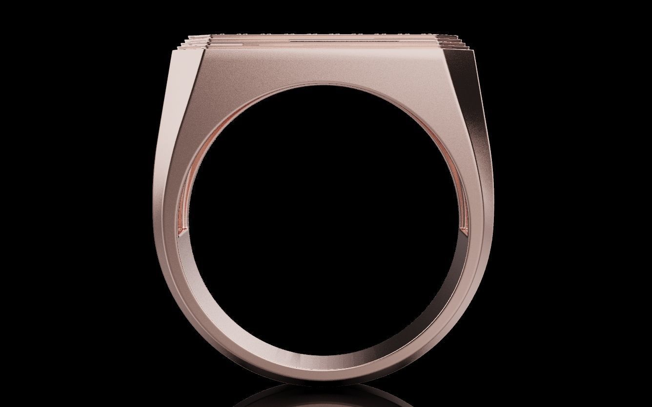 Mens ring with and without stone 019 3D print model_18