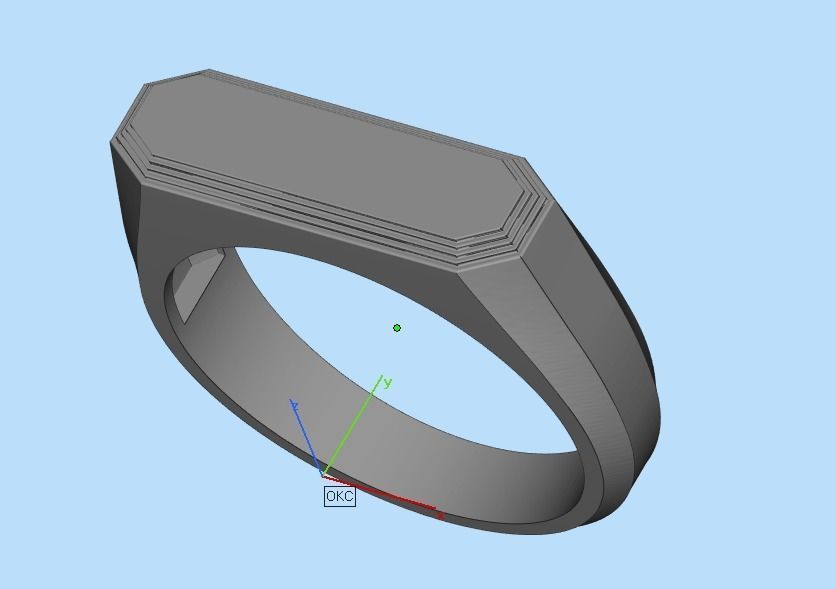 Mens ring with and without stone 019 3D print model_43