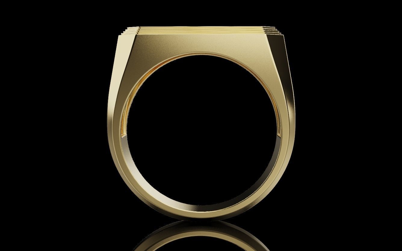 Mens ring with and without stone 019 3D print model_33