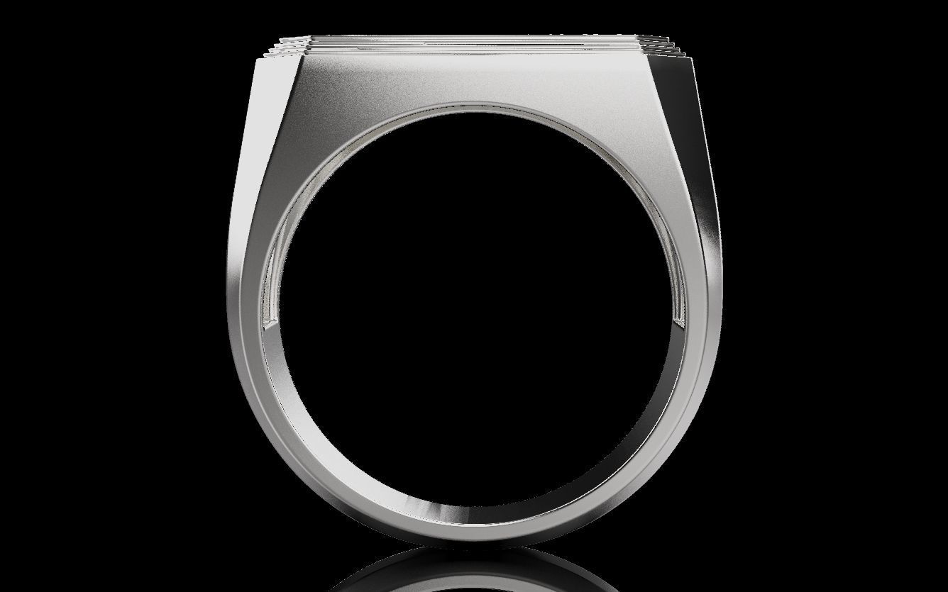 Mens ring with and without stone 019 3D print model_12