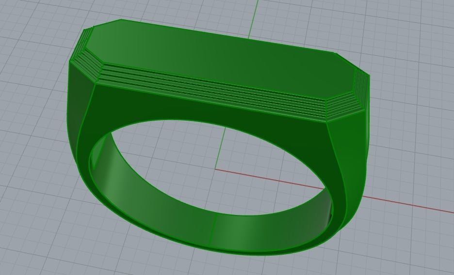Mens ring with and without stone 019 3D print model_49