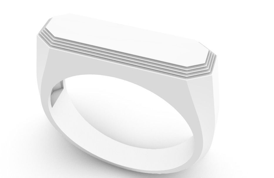 Mens ring with and without stone 019 3D print model_51