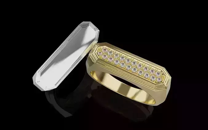 Mens ring with and without stone 019