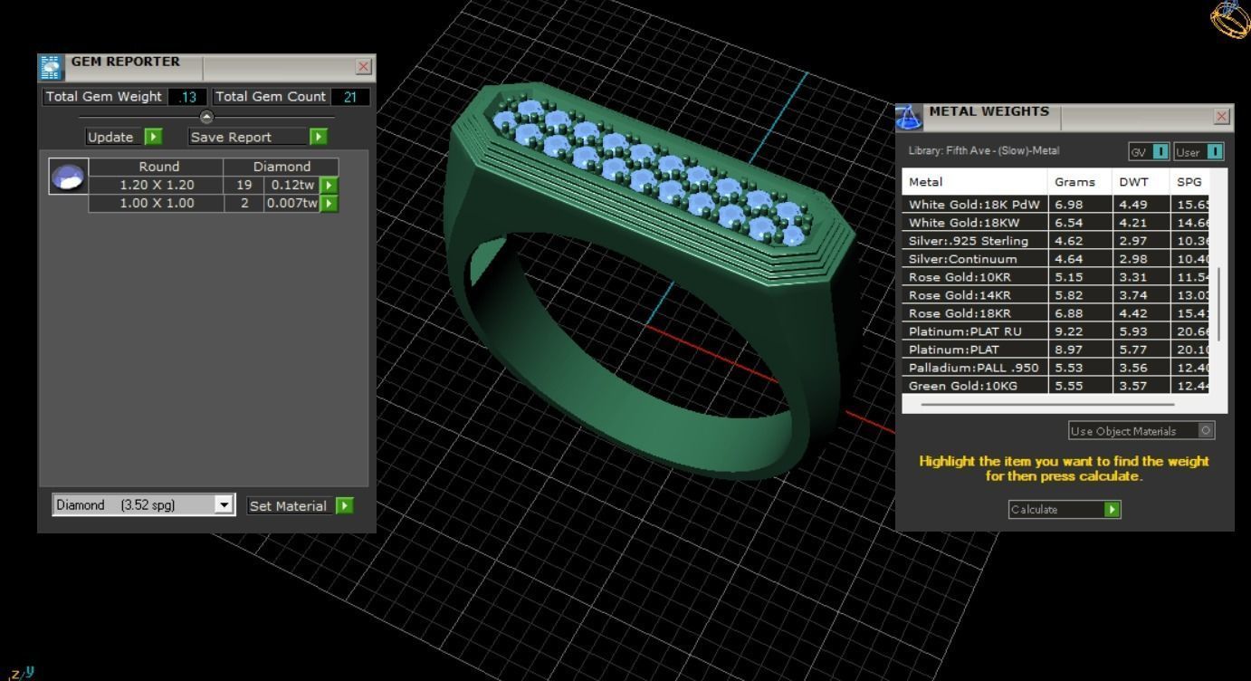 Mens ring with and without stone 019 3D print model_62