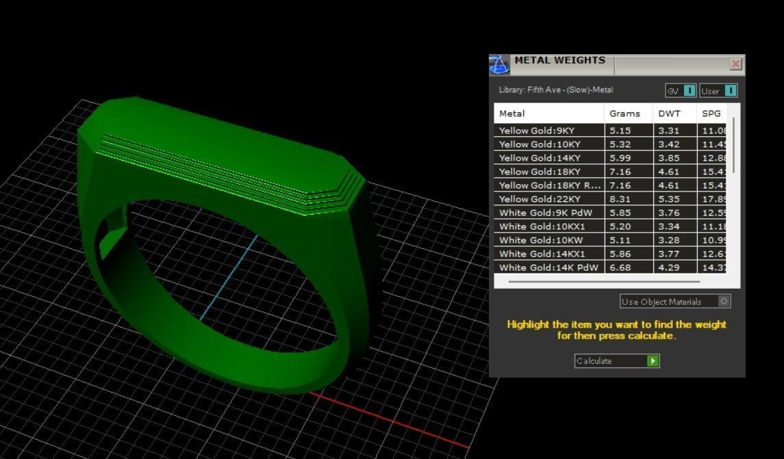 Mens ring with and without stone 019 3D print model_63