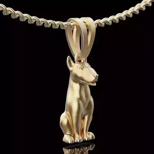 Dog pendant silver gold jewelry printable 3D model