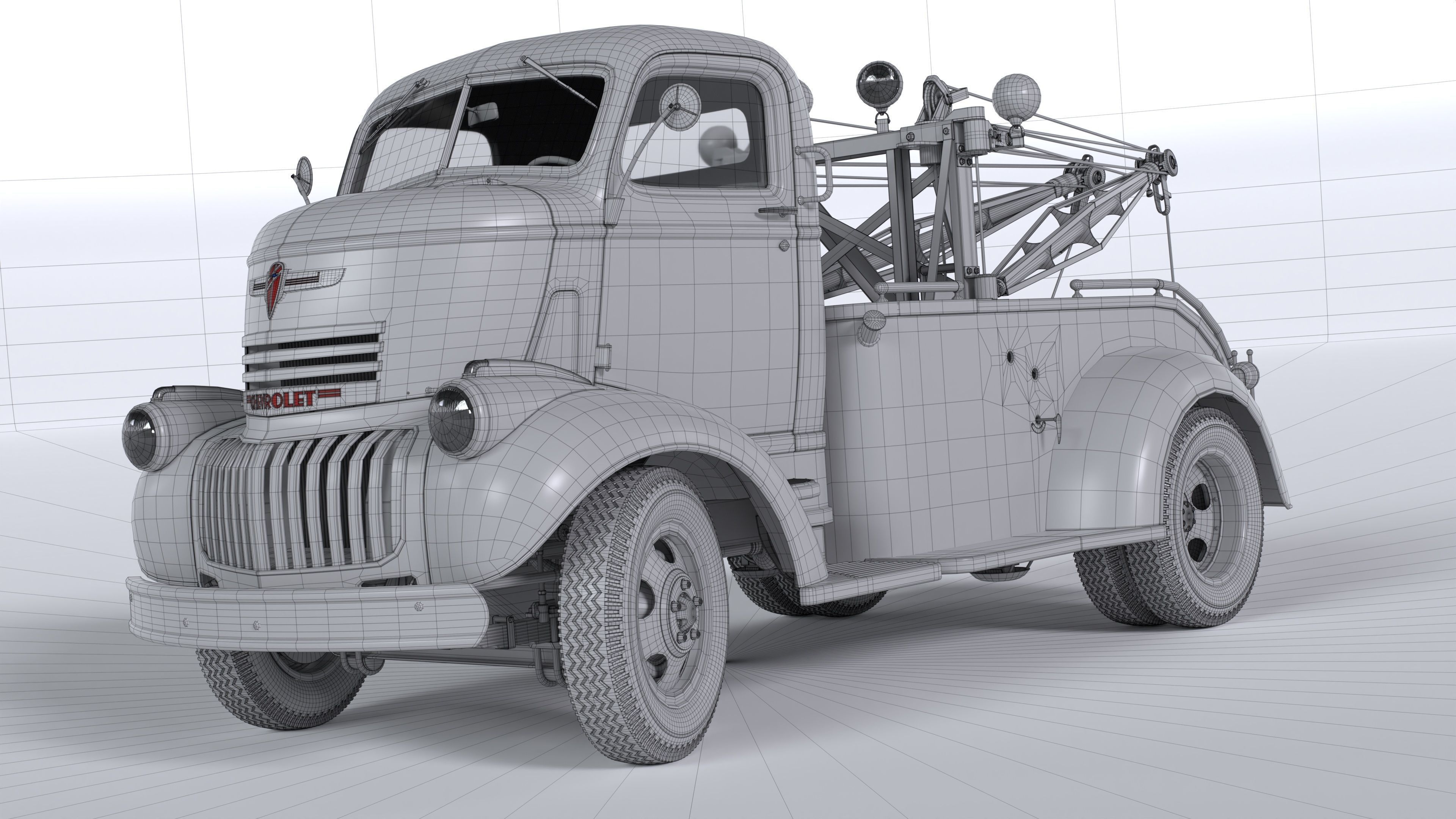 Chevrolet AK-series COE tow truck 1941 3D model_45