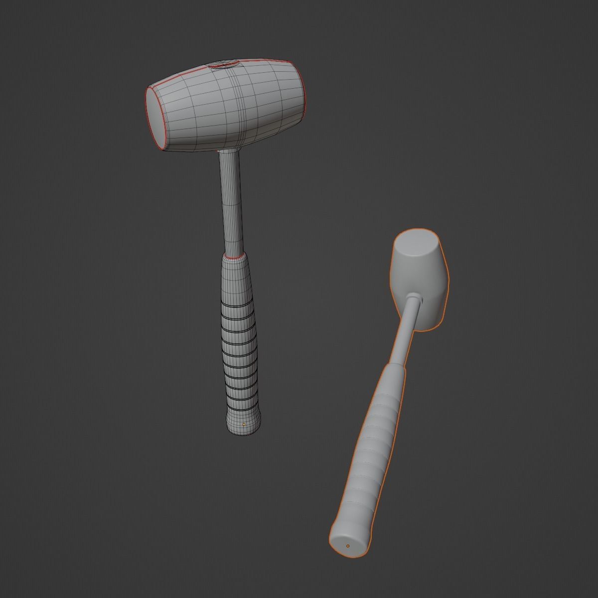 Industrial Hammer Low-poly 3D model_24