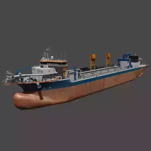 Trailing suction hopper dredger 3d model Low-poly 3D model