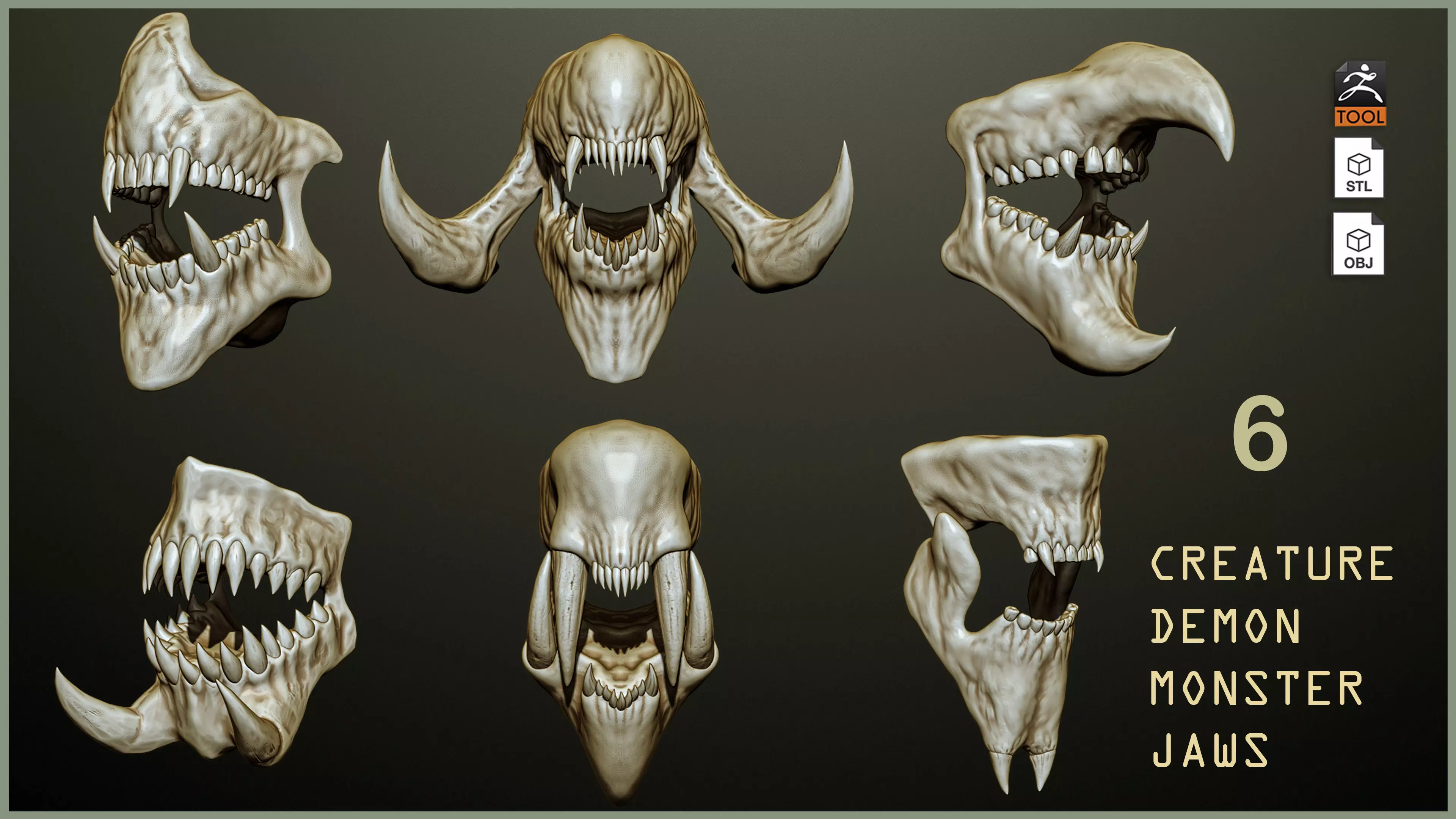 6 Creature  Monster Jaws 3D model_0