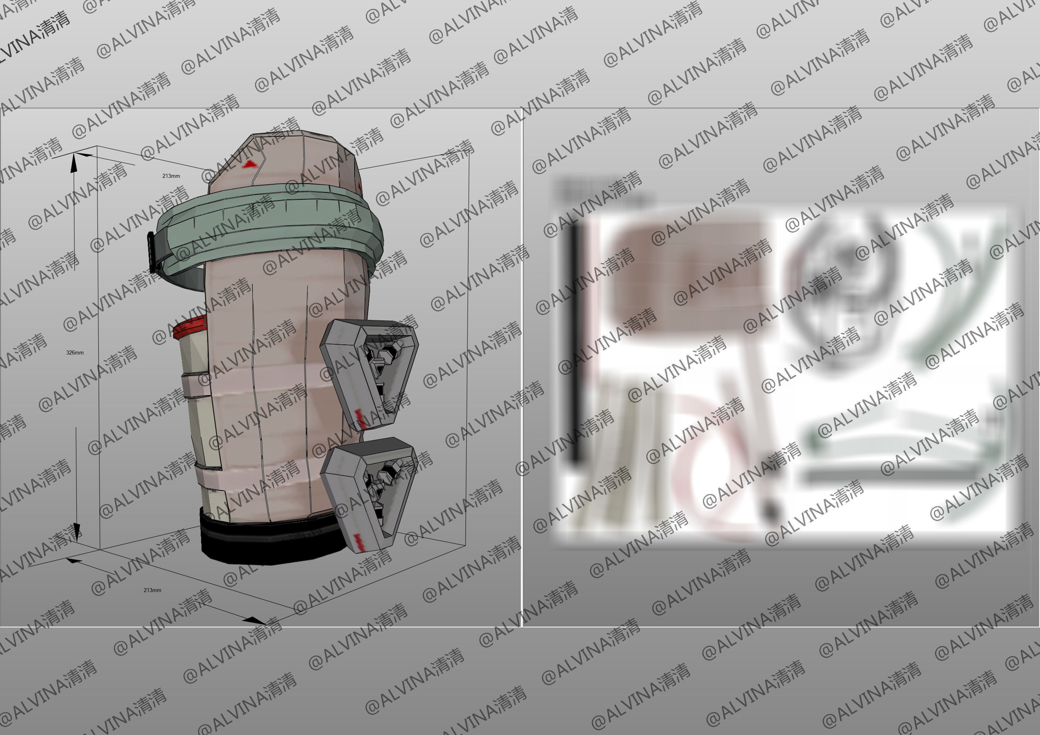 Apex Legends Horizon Armor - DIY Cosplay Pepakura Foam Template Low-poly 3D model_28