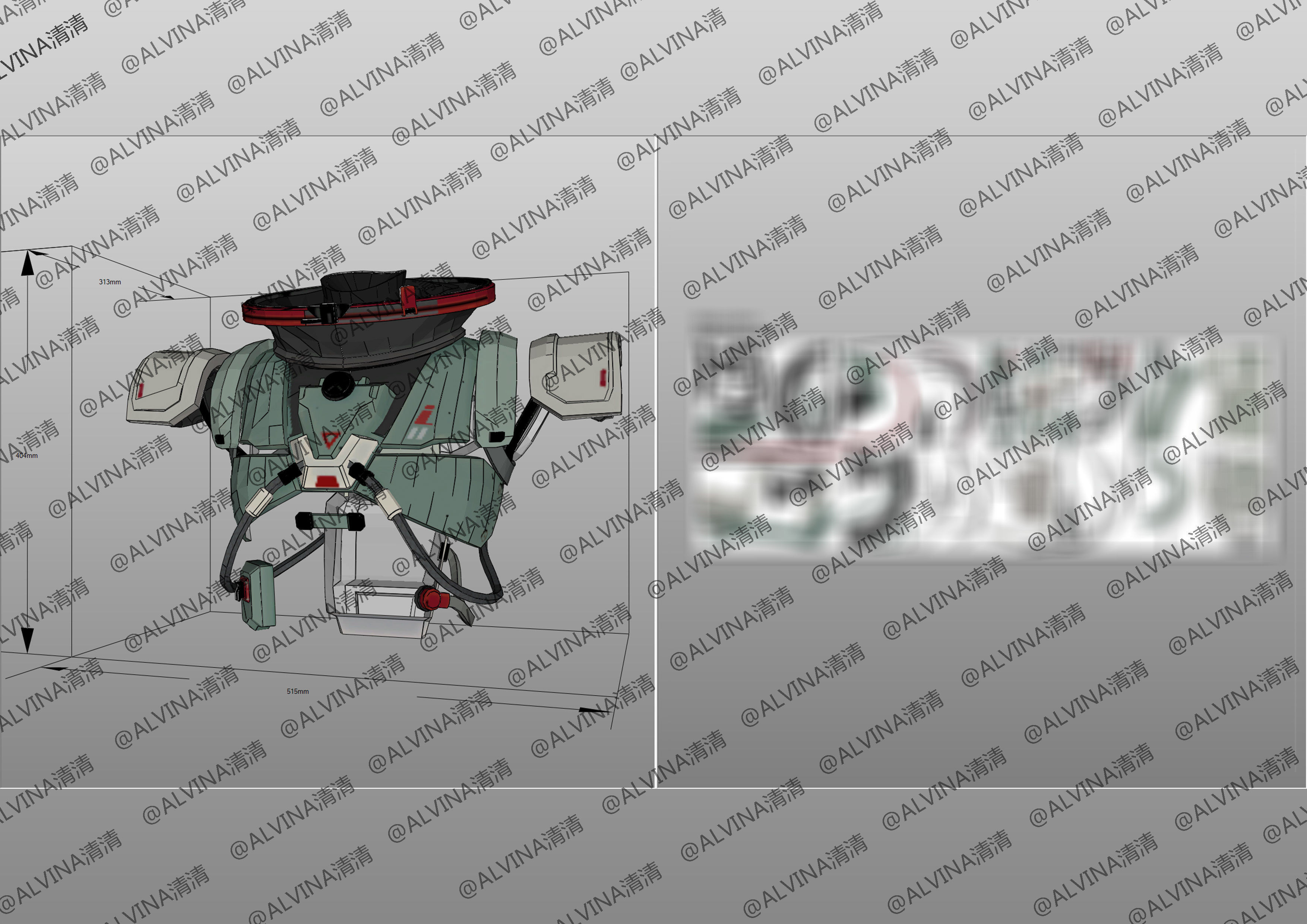 Apex Legends Horizon Armor - DIY Cosplay Pepakura Foam Template Low-poly 3D model_12