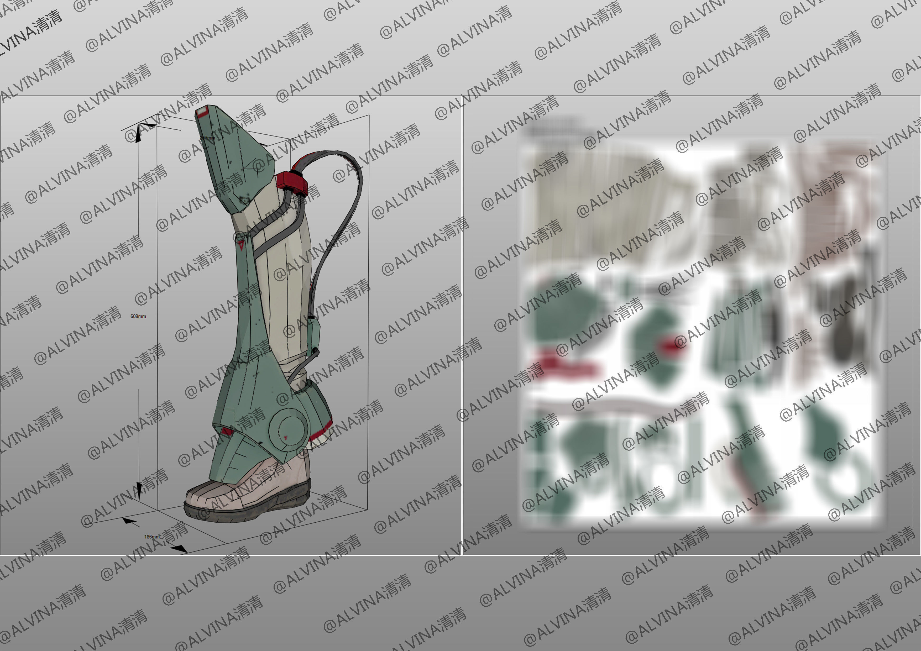 Apex Legends Horizon Armor - DIY Cosplay Pepakura Foam Template Low-poly 3D model_30