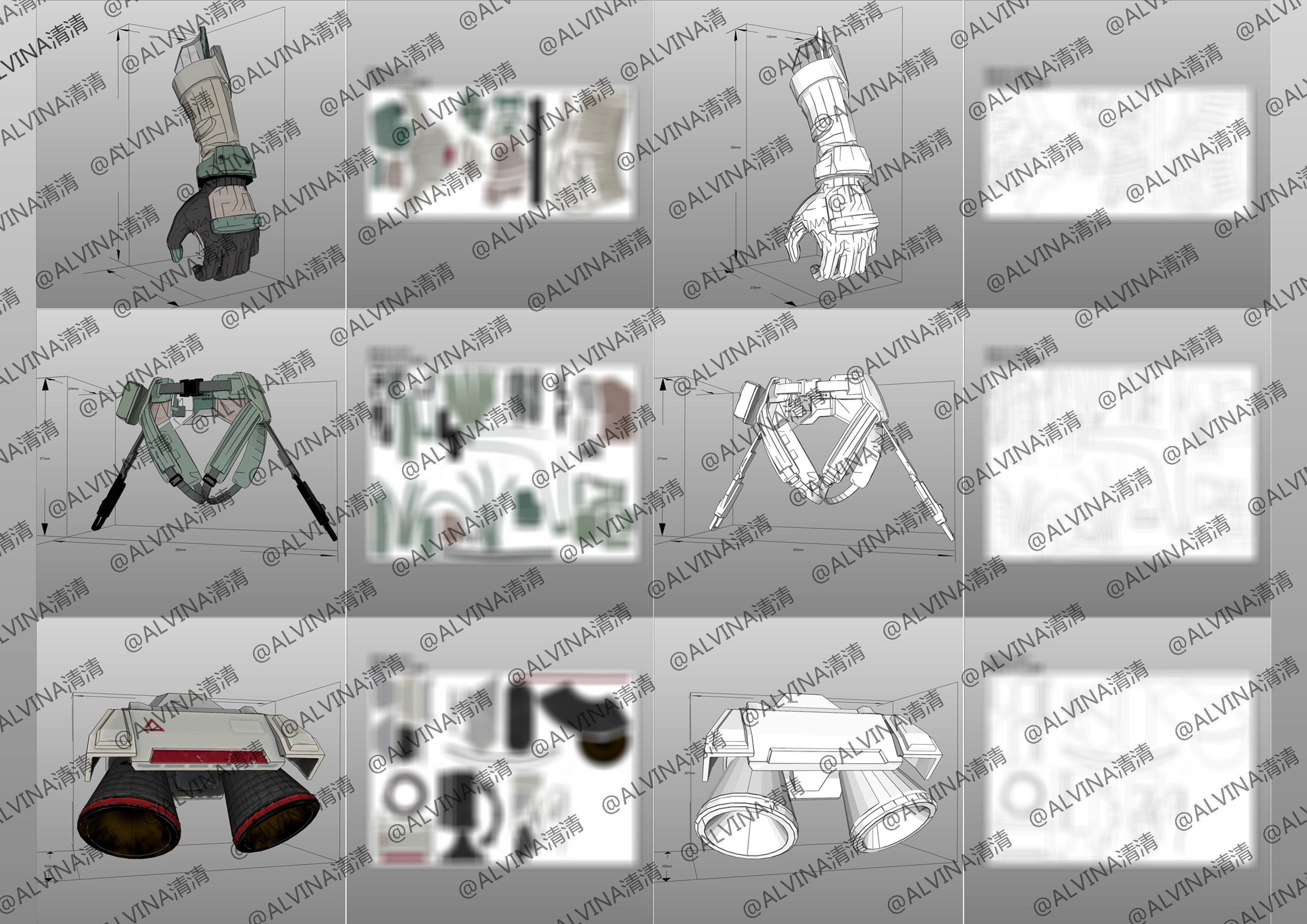 Apex Legends Horizon Armor - DIY Cosplay Pepakura Foam Template Low-poly 3D model_6