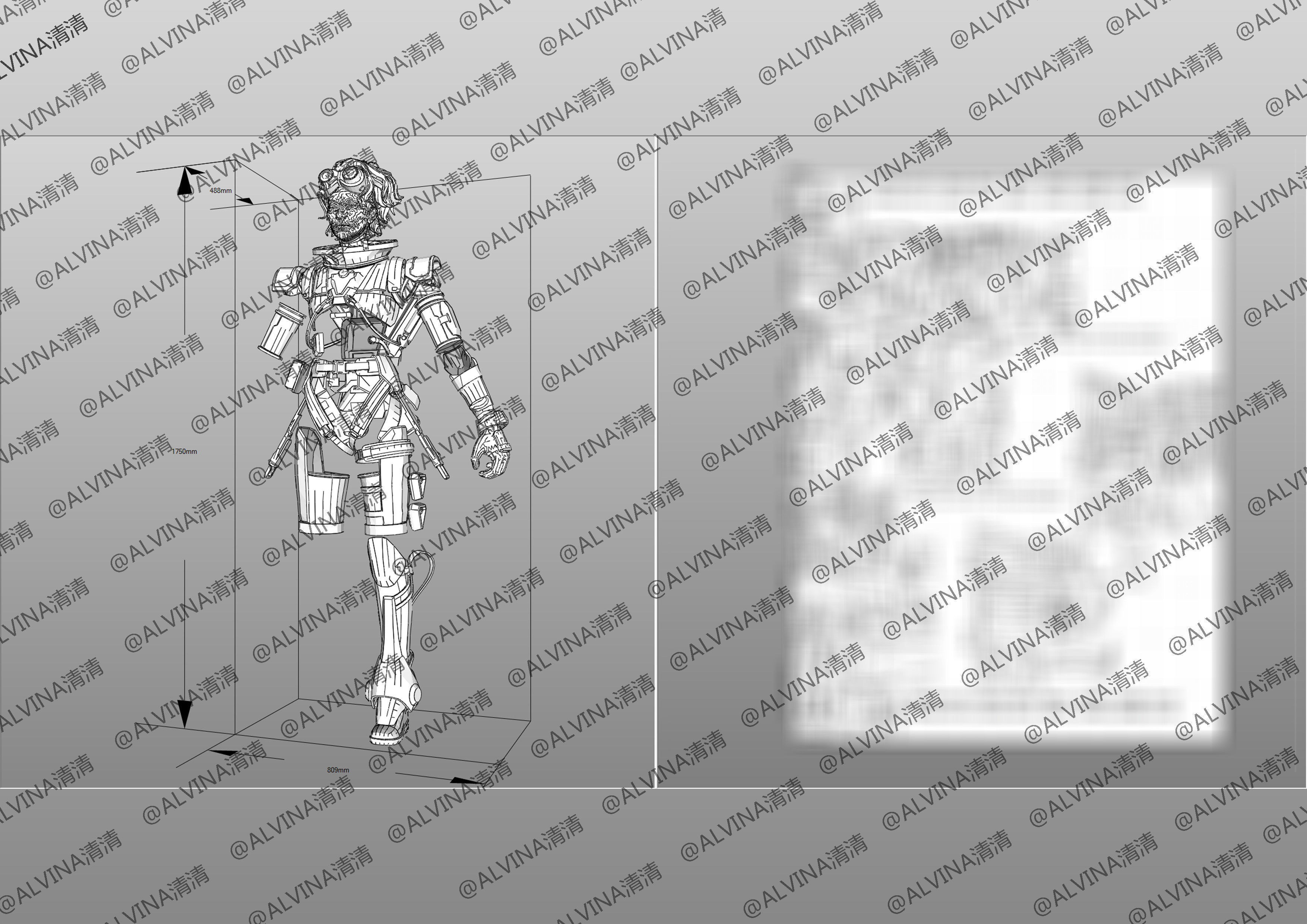 Apex Legends Horizon Armor - DIY Cosplay Pepakura Foam Template Low-poly 3D model_9