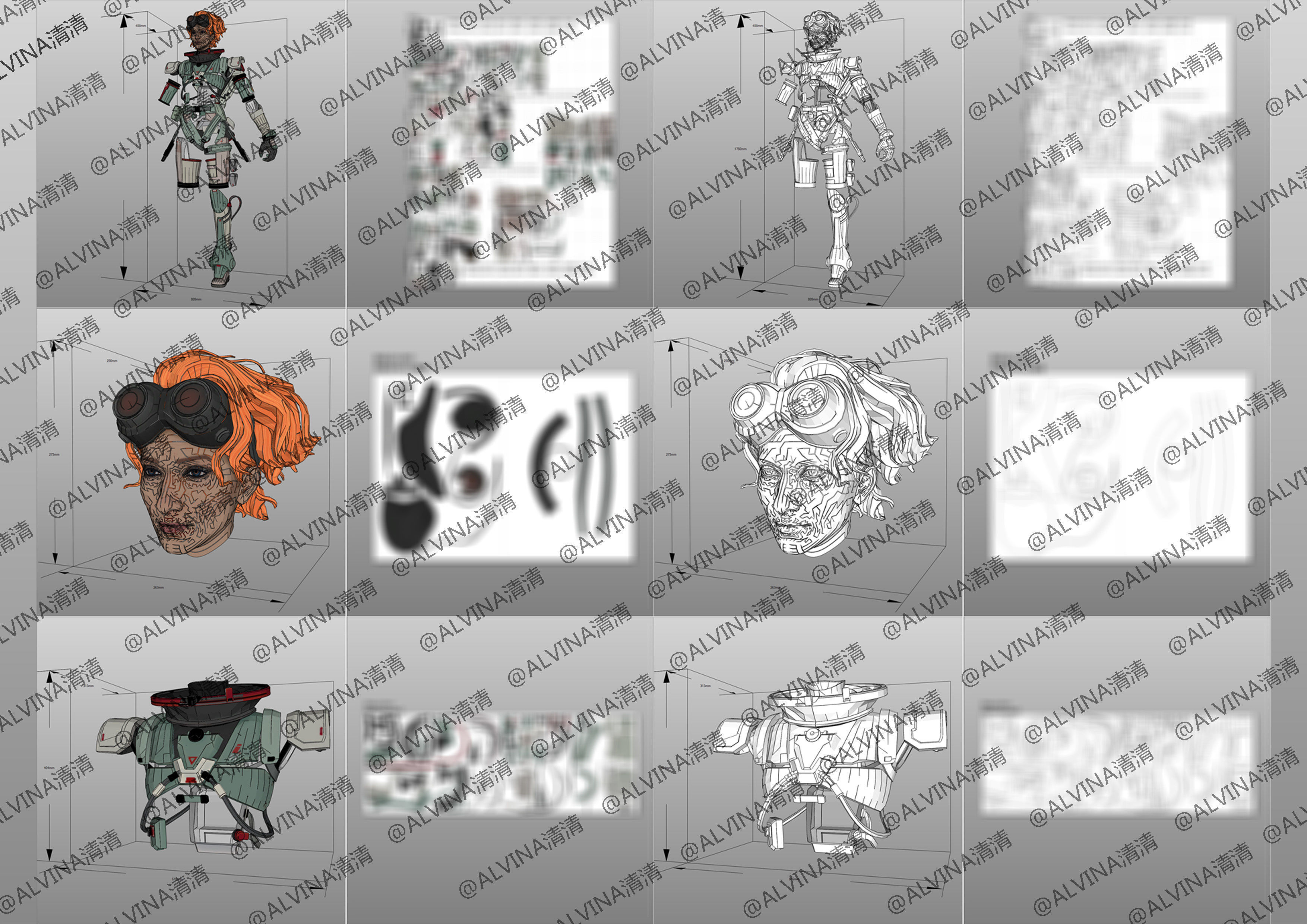 Apex Legends Horizon Armor - DIY Cosplay Pepakura Foam Template Low-poly 3D model_4