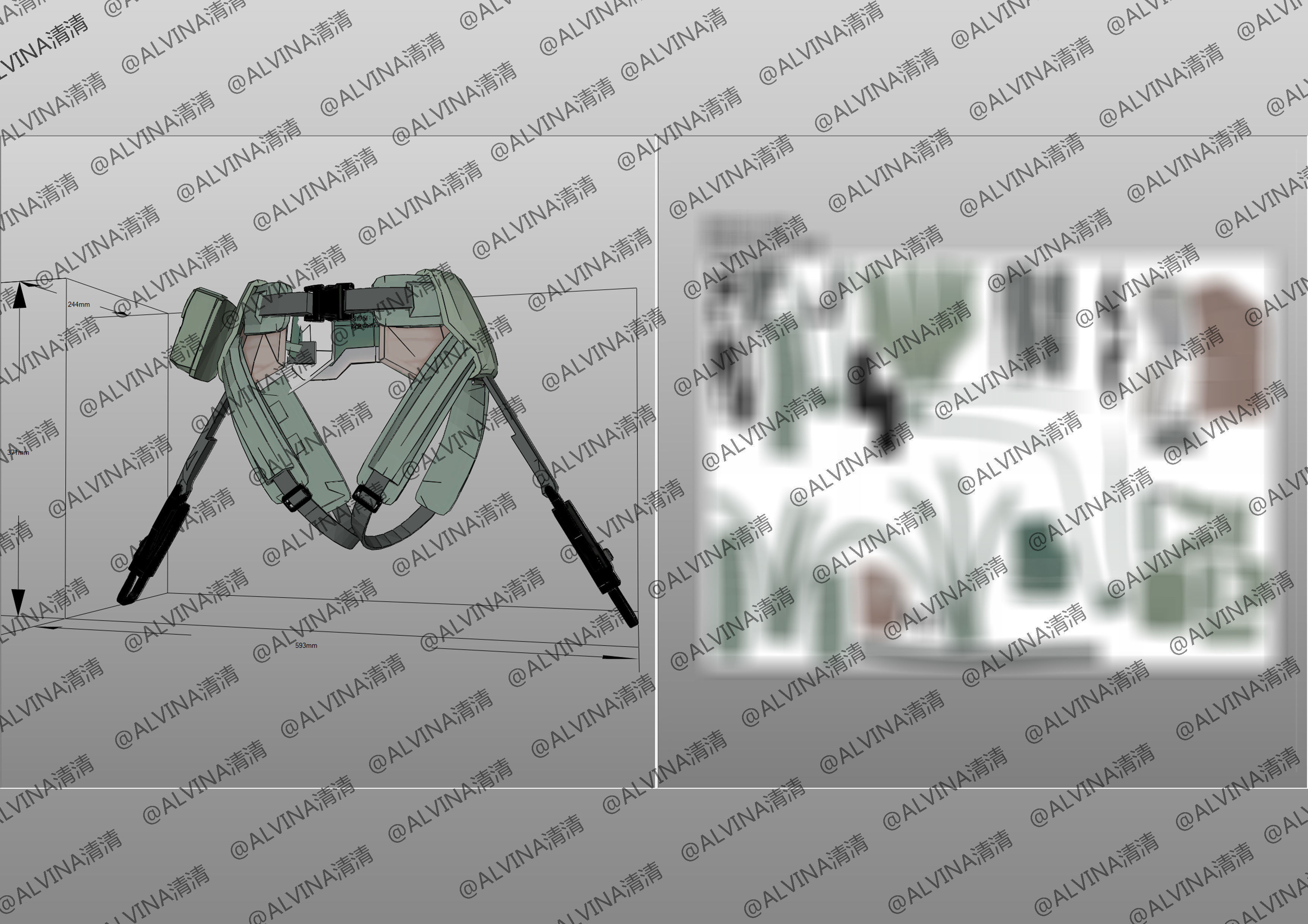 Apex Legends Horizon Armor - DIY Cosplay Pepakura Foam Template Low-poly 3D model_22