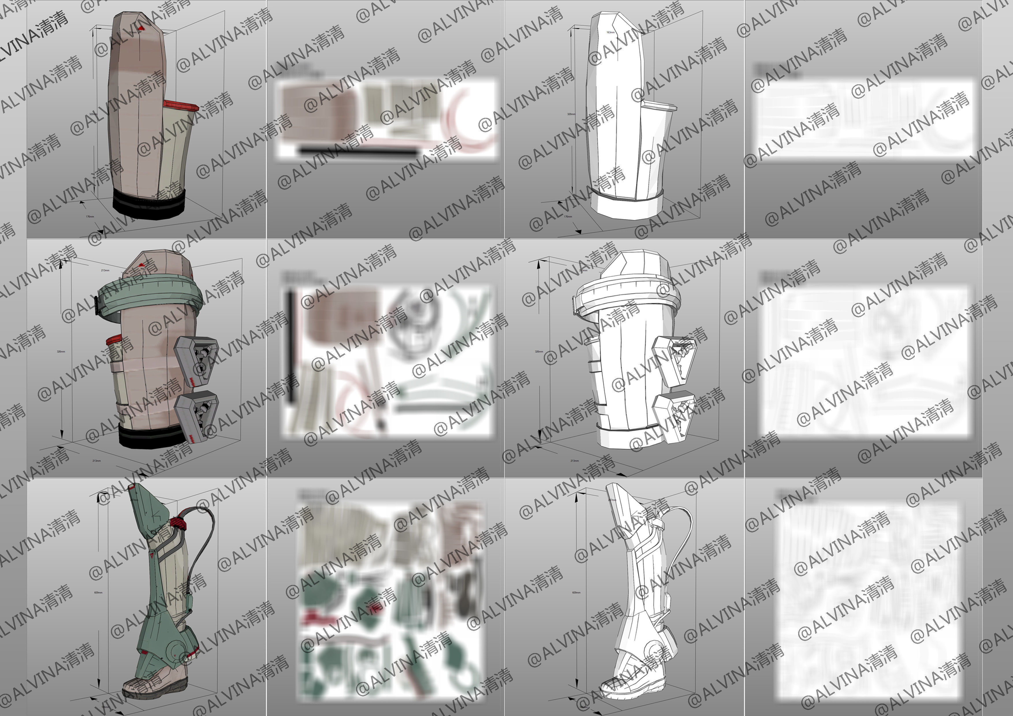 Apex Legends Horizon Armor - DIY Cosplay Pepakura Foam Template Low-poly 3D model_7