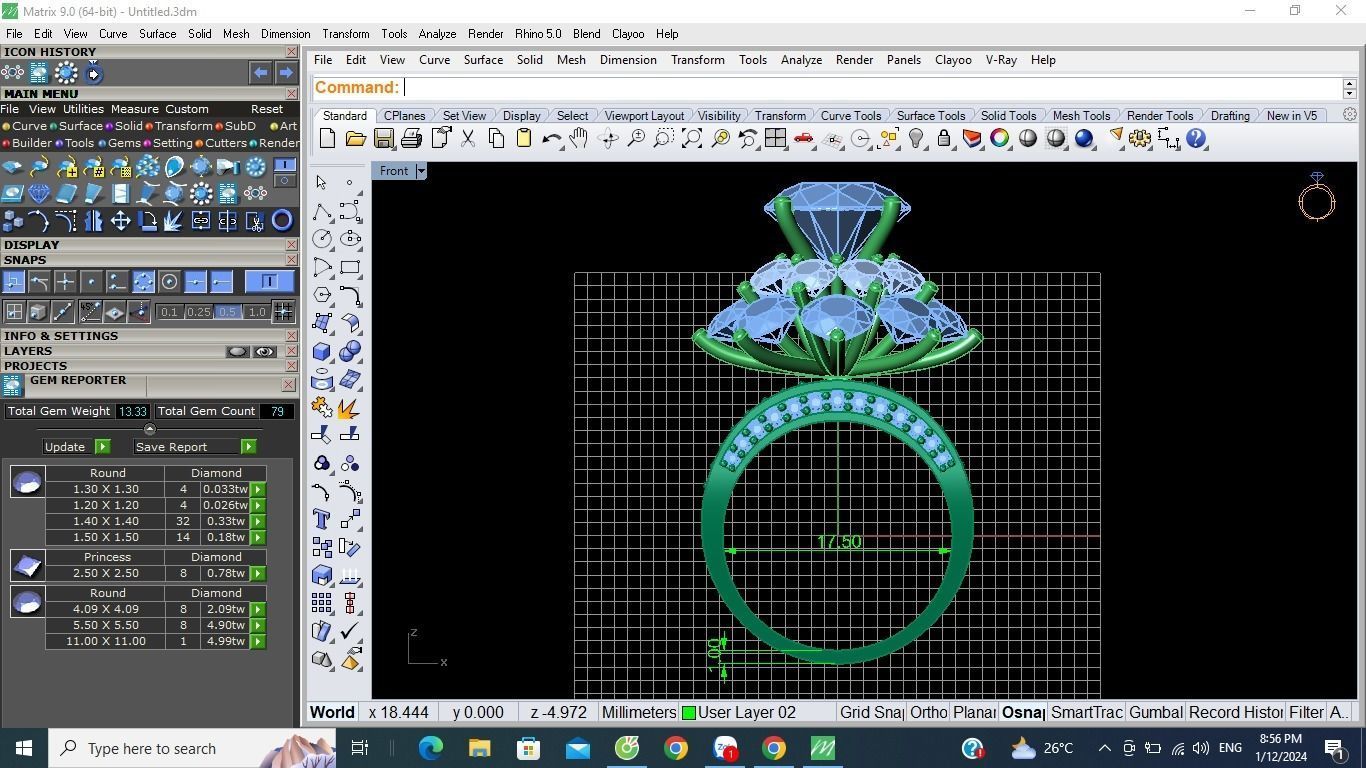 princess ring 3D print model_1