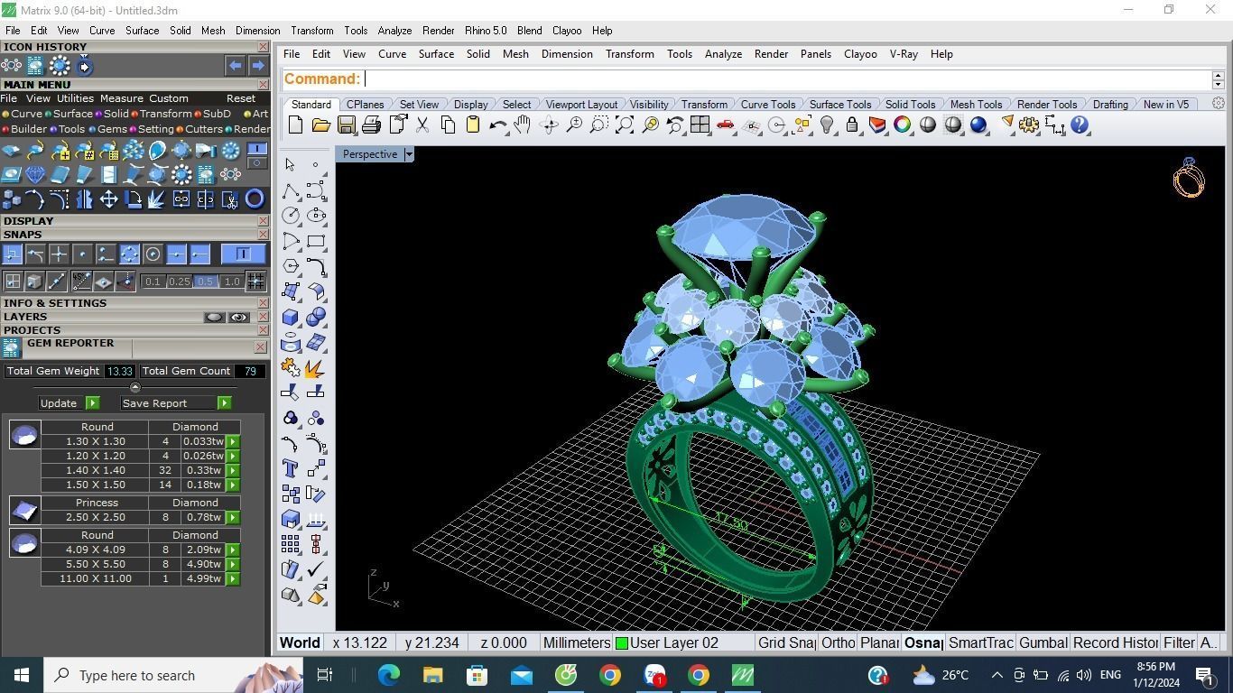 princess ring 3D print model_3