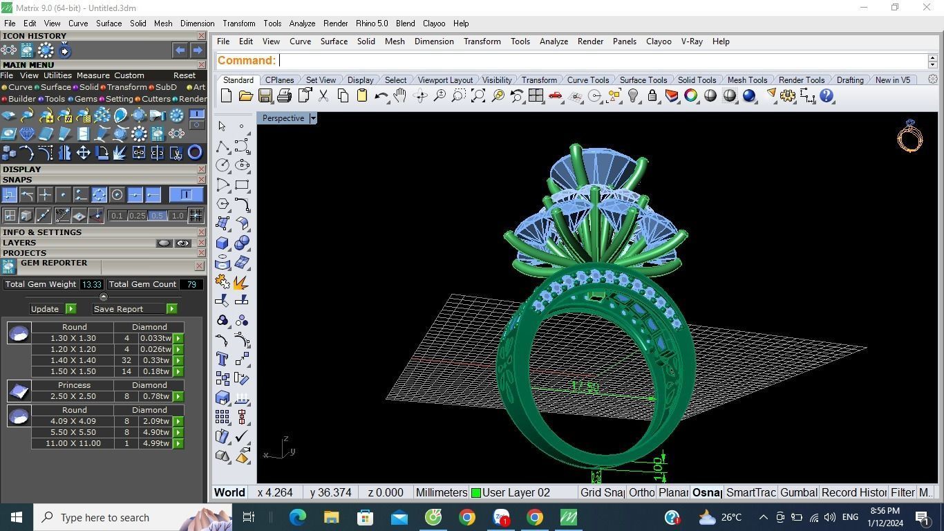 princess ring 3D print model_7