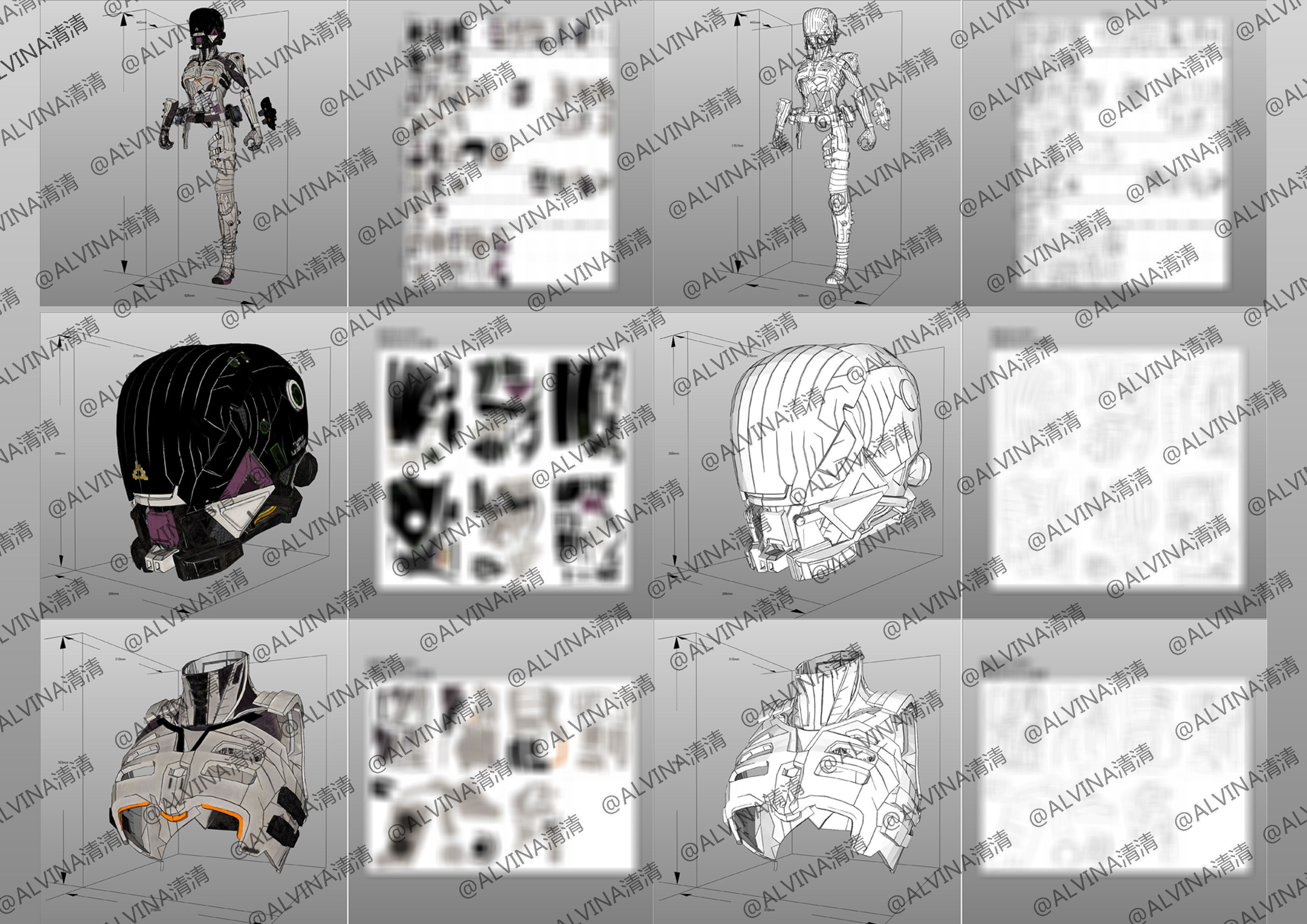 Apex Legends Wraith Cyber ninja Armor - DIY Cosplay Pepakura Low-poly 3D model_10