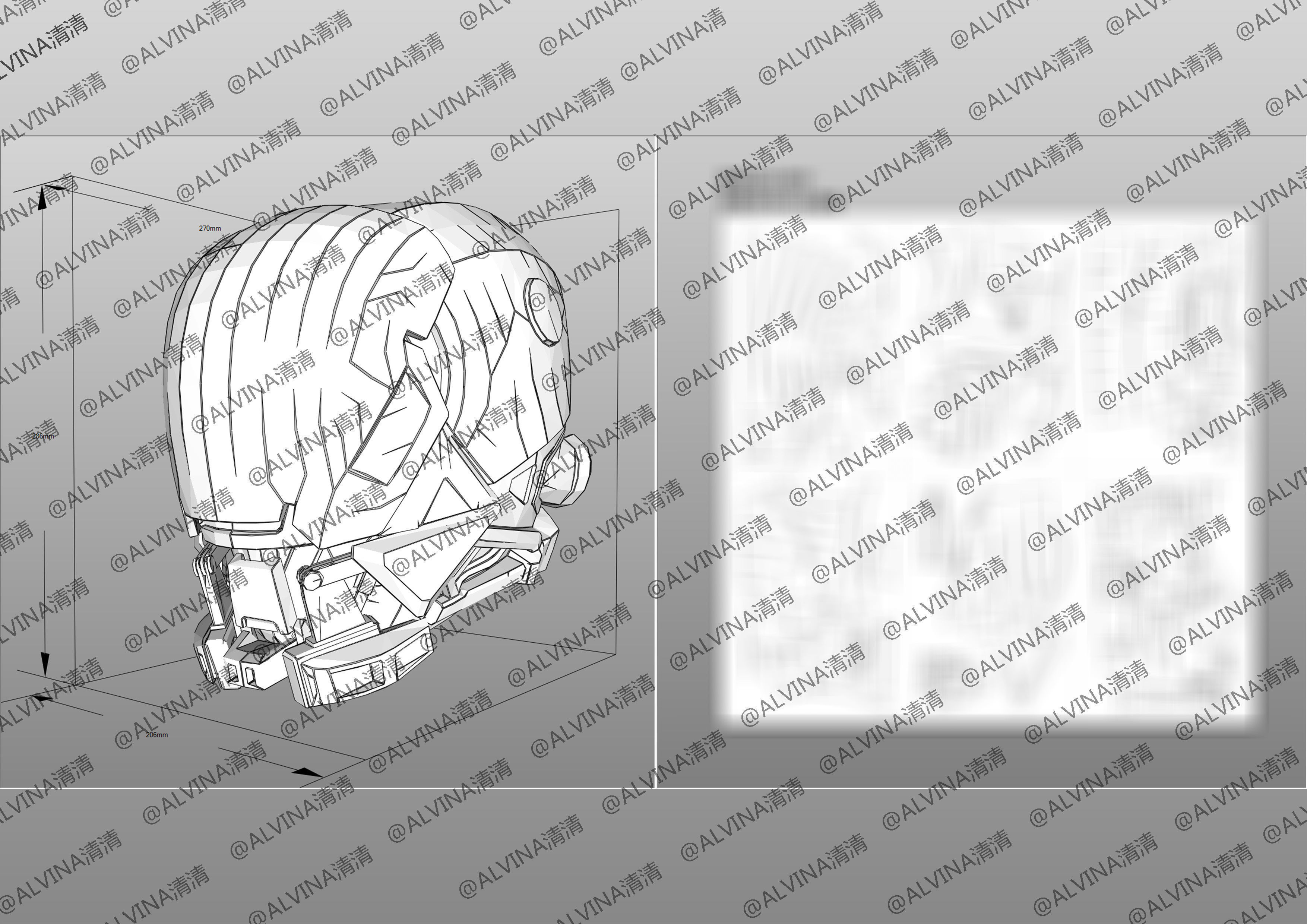 Apex Legends Wraith Cyber ninja Armor - DIY Cosplay Pepakura Low-poly 3D model_17