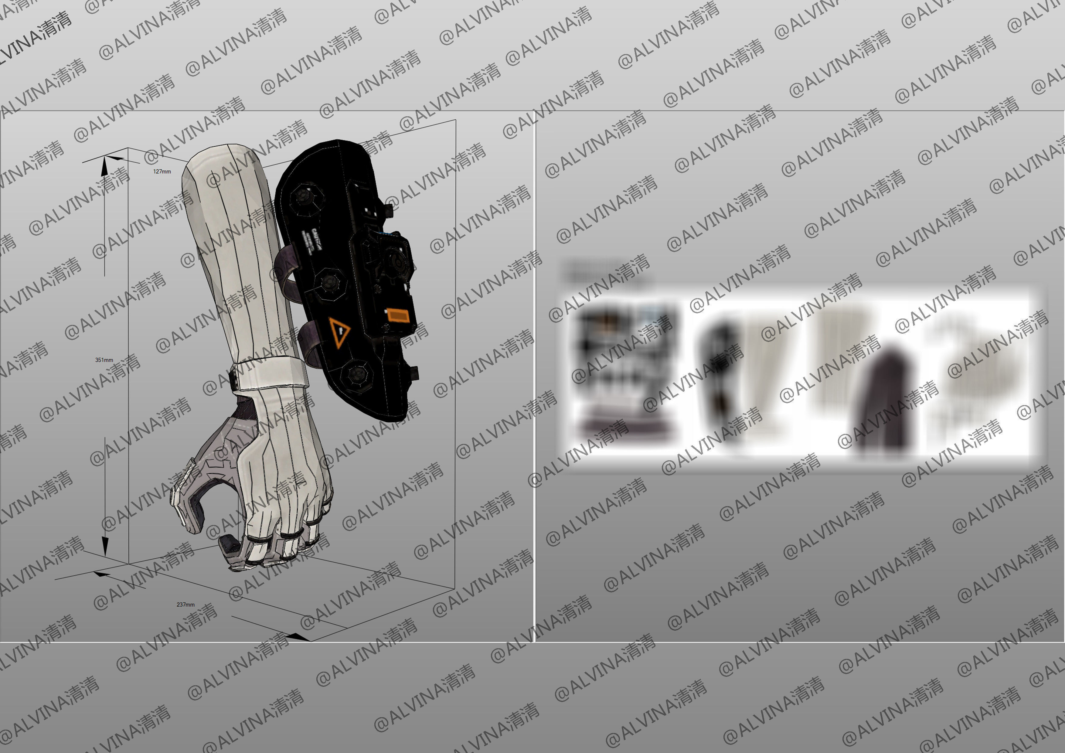 Apex Legends Wraith Cyber ninja Armor - DIY Cosplay Pepakura Low-poly 3D model_30