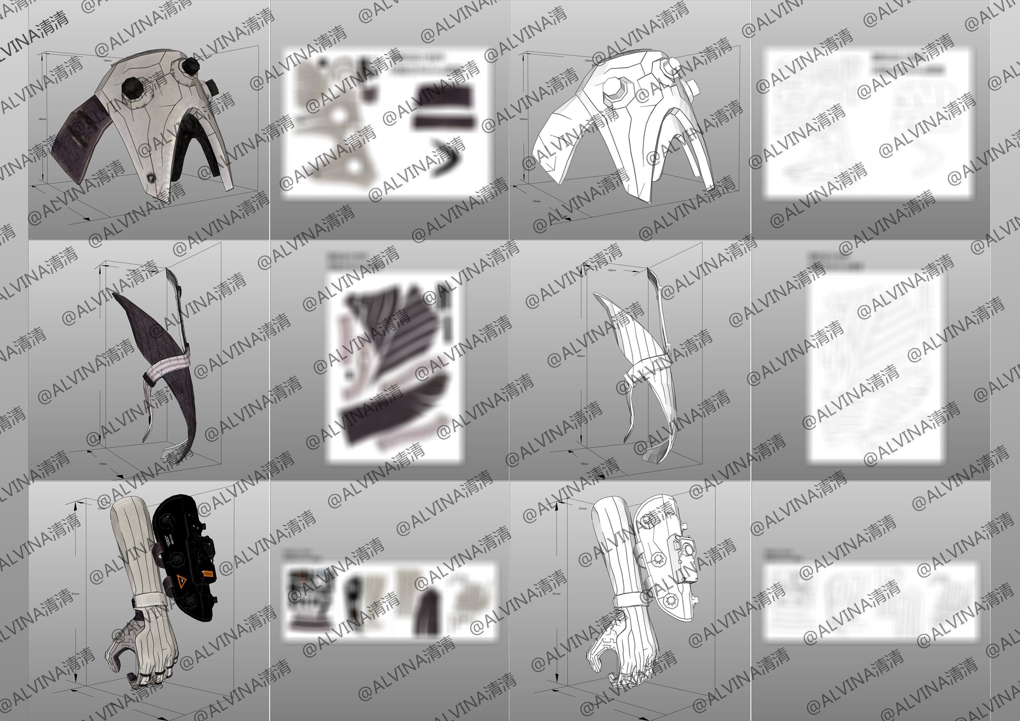 Apex Legends Wraith Cyber ninja Armor - DIY Cosplay Pepakura Low-poly 3D model_12