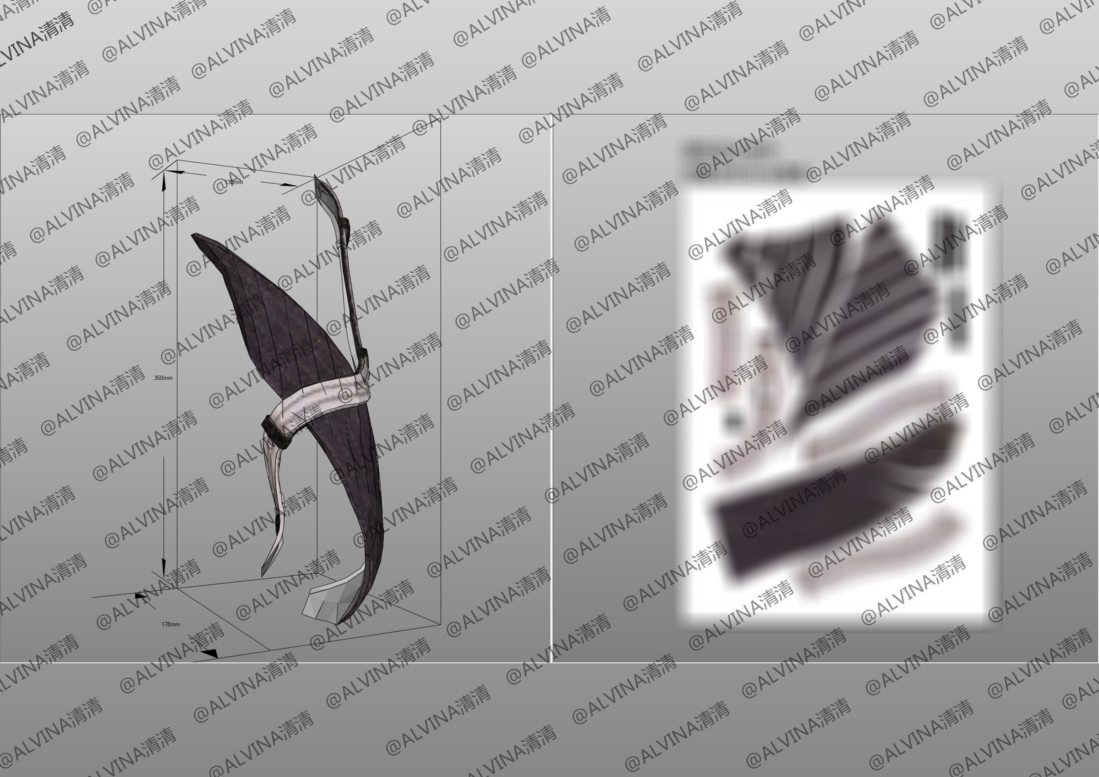 Apex Legends Wraith Cyber ninja Armor - DIY Cosplay Pepakura Low-poly 3D model_28