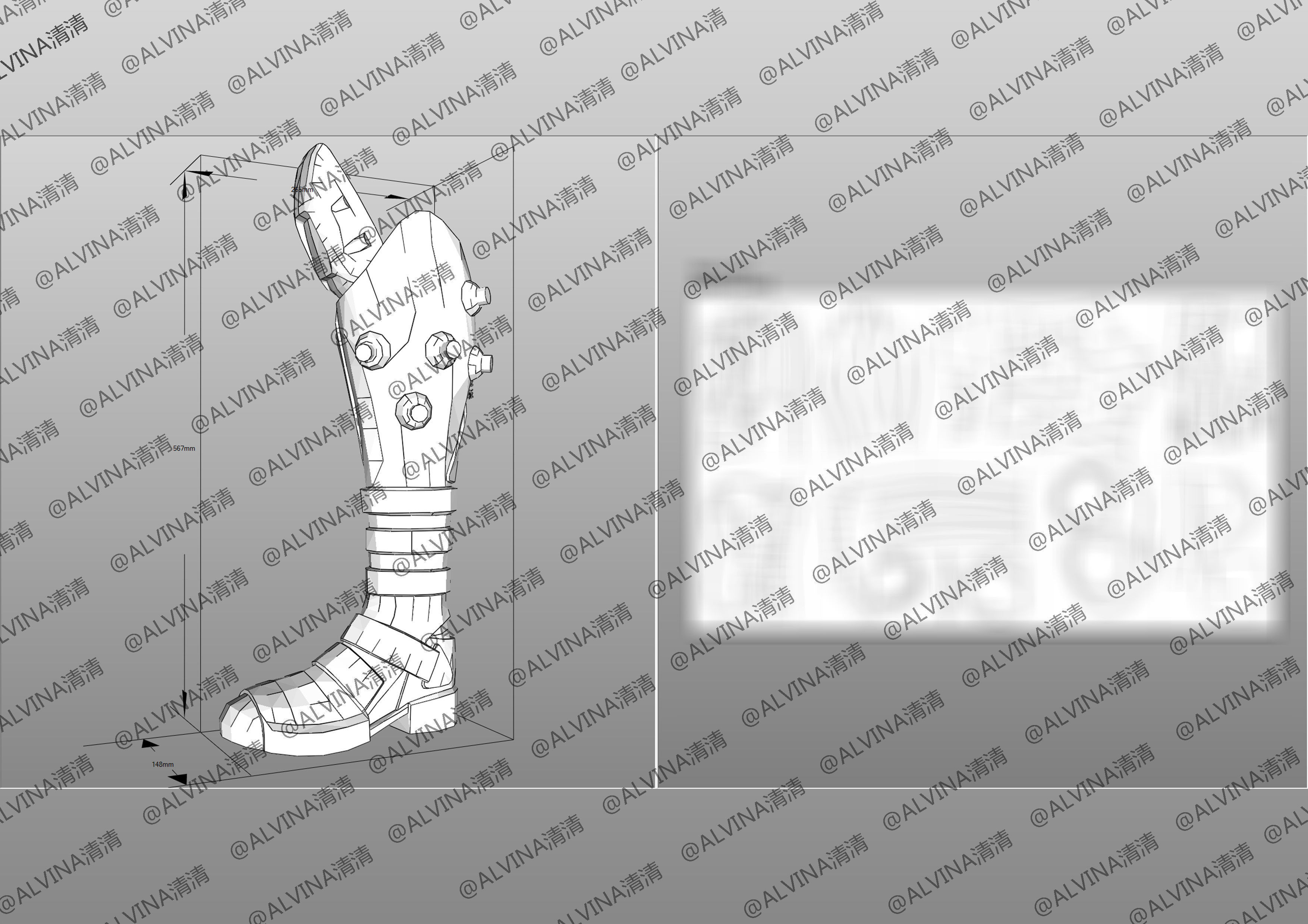 Apex Legends Wraith Cyber ninja Armor - DIY Cosplay Pepakura Low-poly 3D model_35