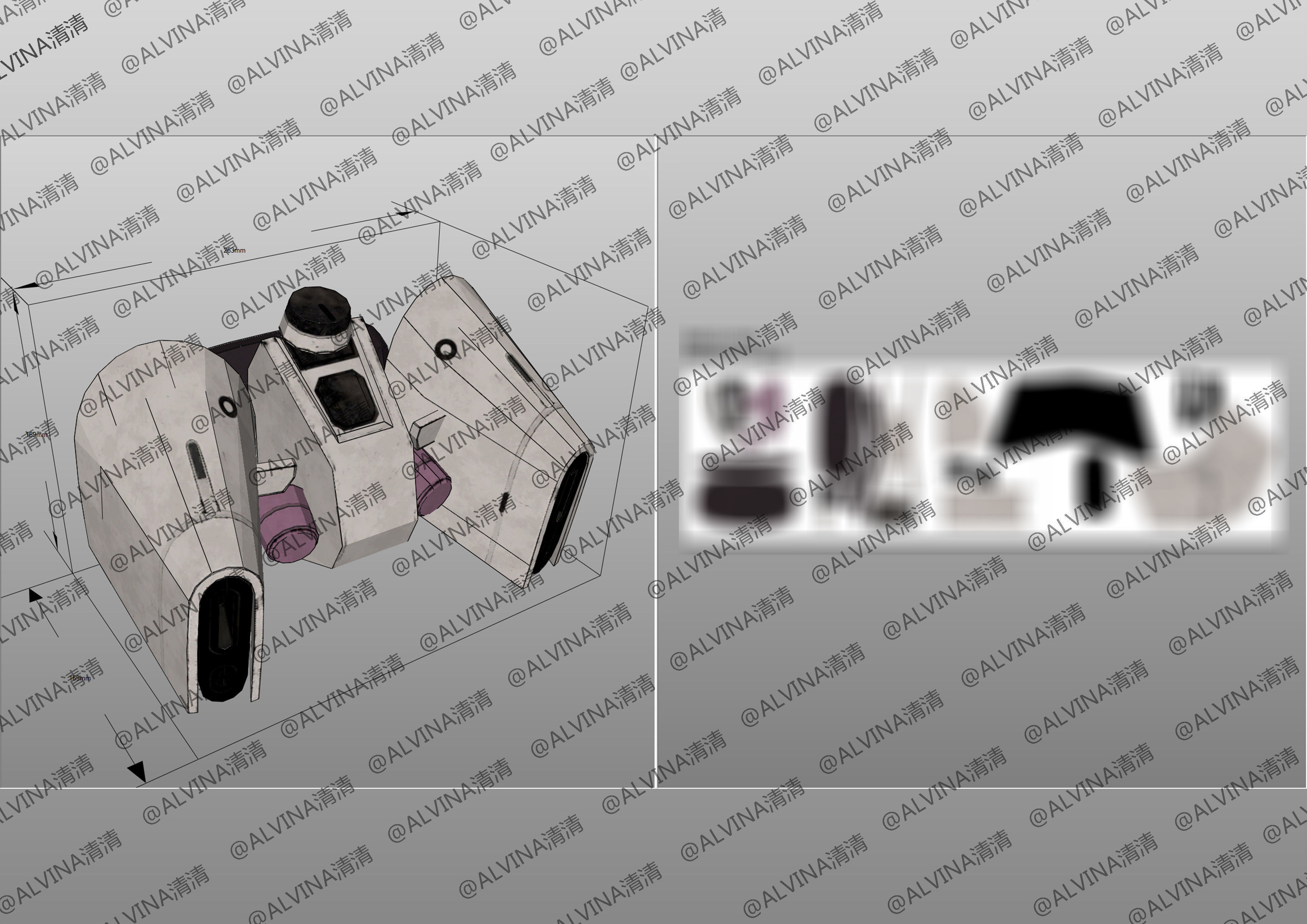 Apex Legends Wraith Cyber ninja Armor - DIY Cosplay Pepakura Low-poly 3D model_22