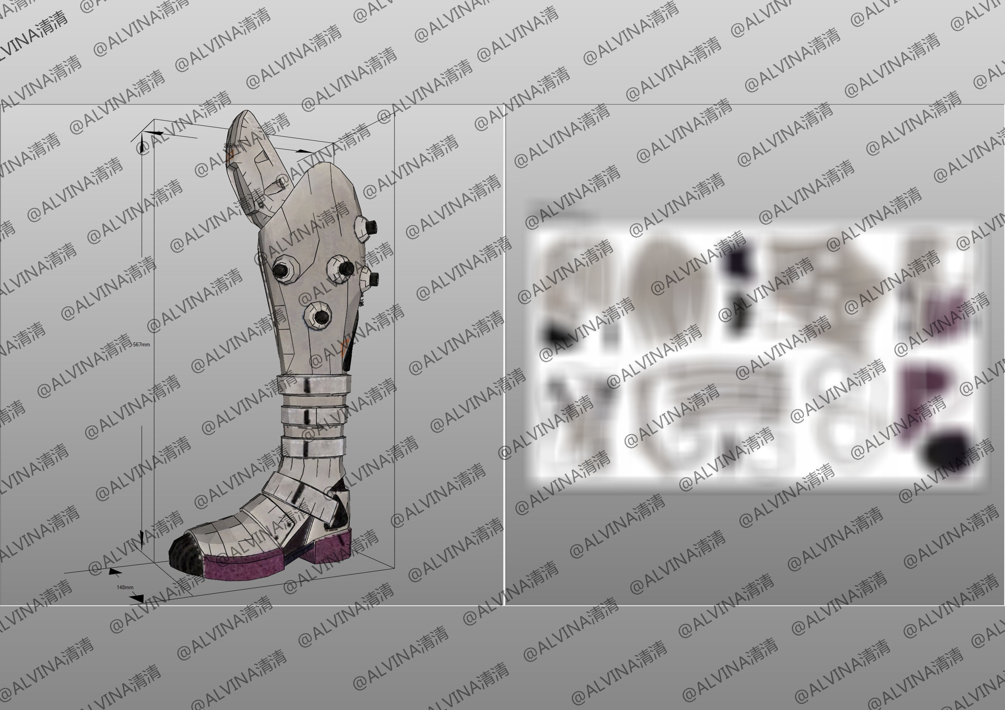 Apex Legends Wraith Cyber ninja Armor - DIY Cosplay Pepakura Low-poly 3D model_34