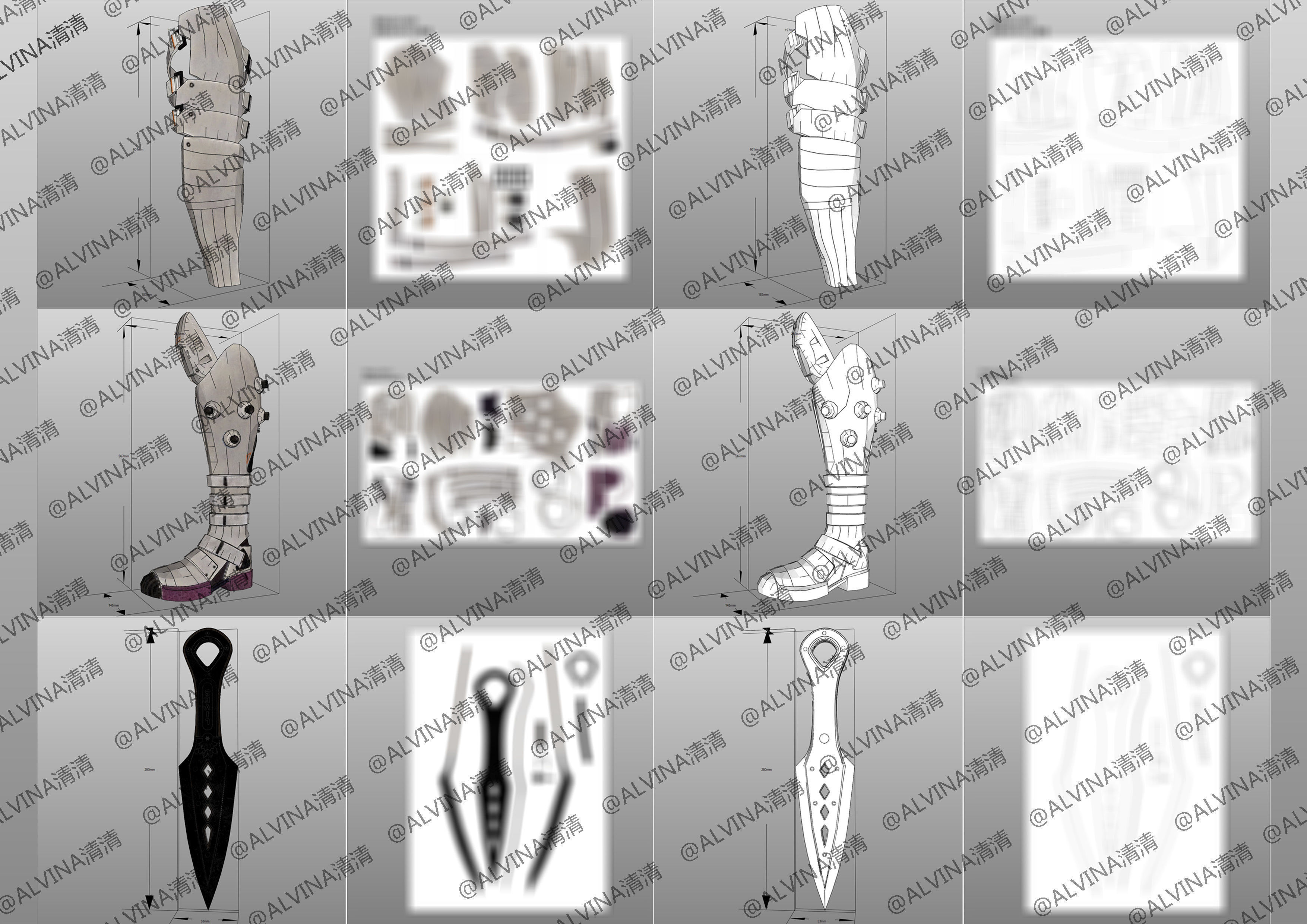 Apex Legends Wraith Cyber ninja Armor - DIY Cosplay Pepakura Low-poly 3D model_13