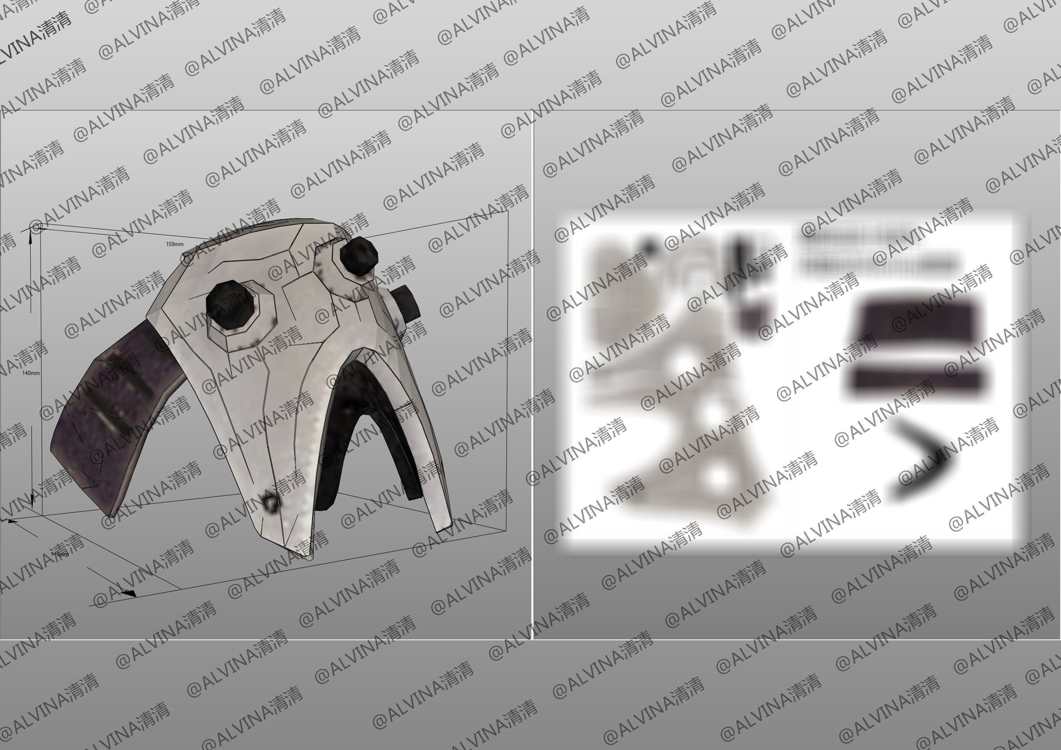 Apex Legends Wraith Cyber ninja Armor - DIY Cosplay Pepakura Low-poly 3D model_26