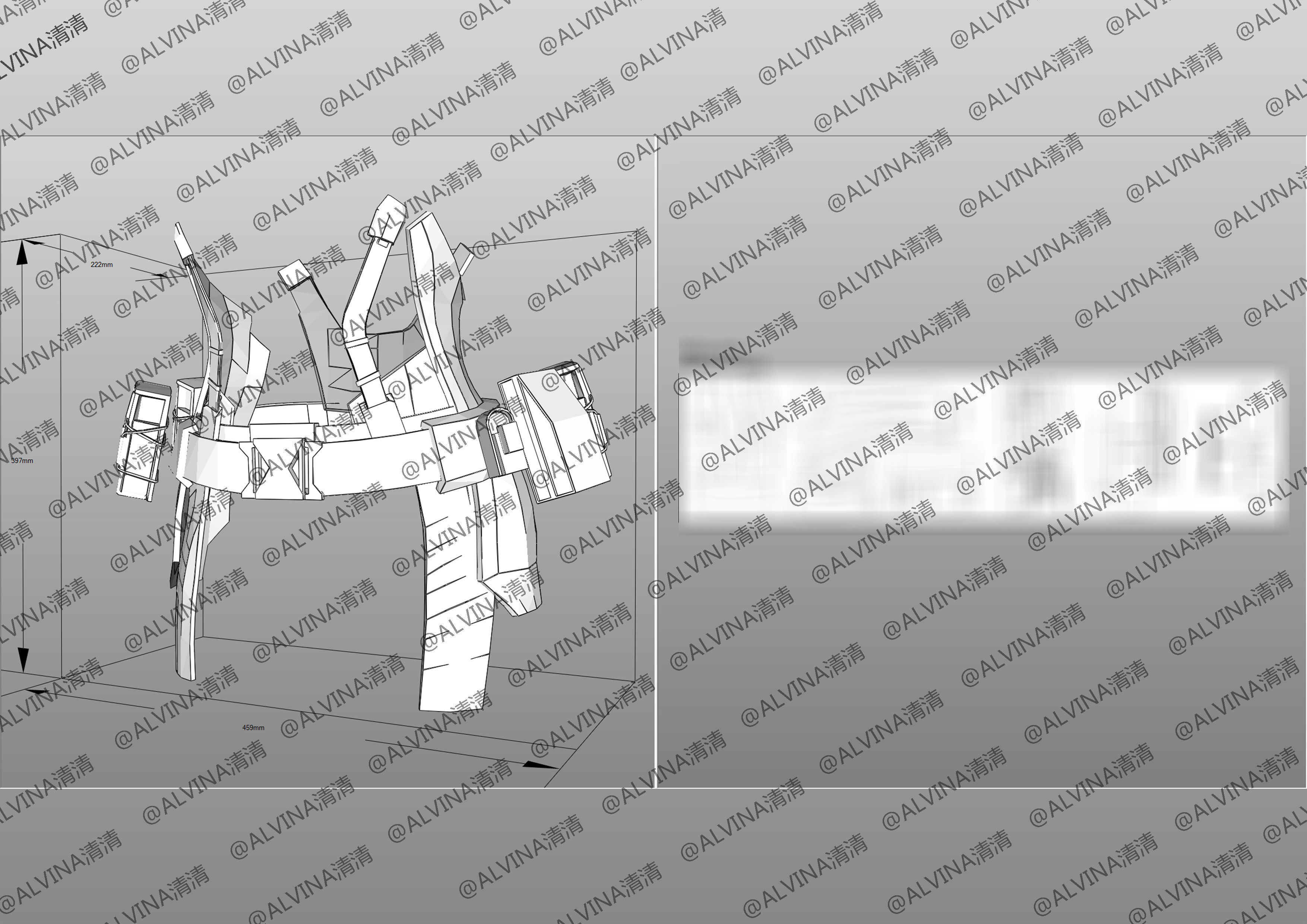 Apex Legends Wraith Cyber ninja Armor - DIY Cosplay Pepakura Low-poly 3D model_21