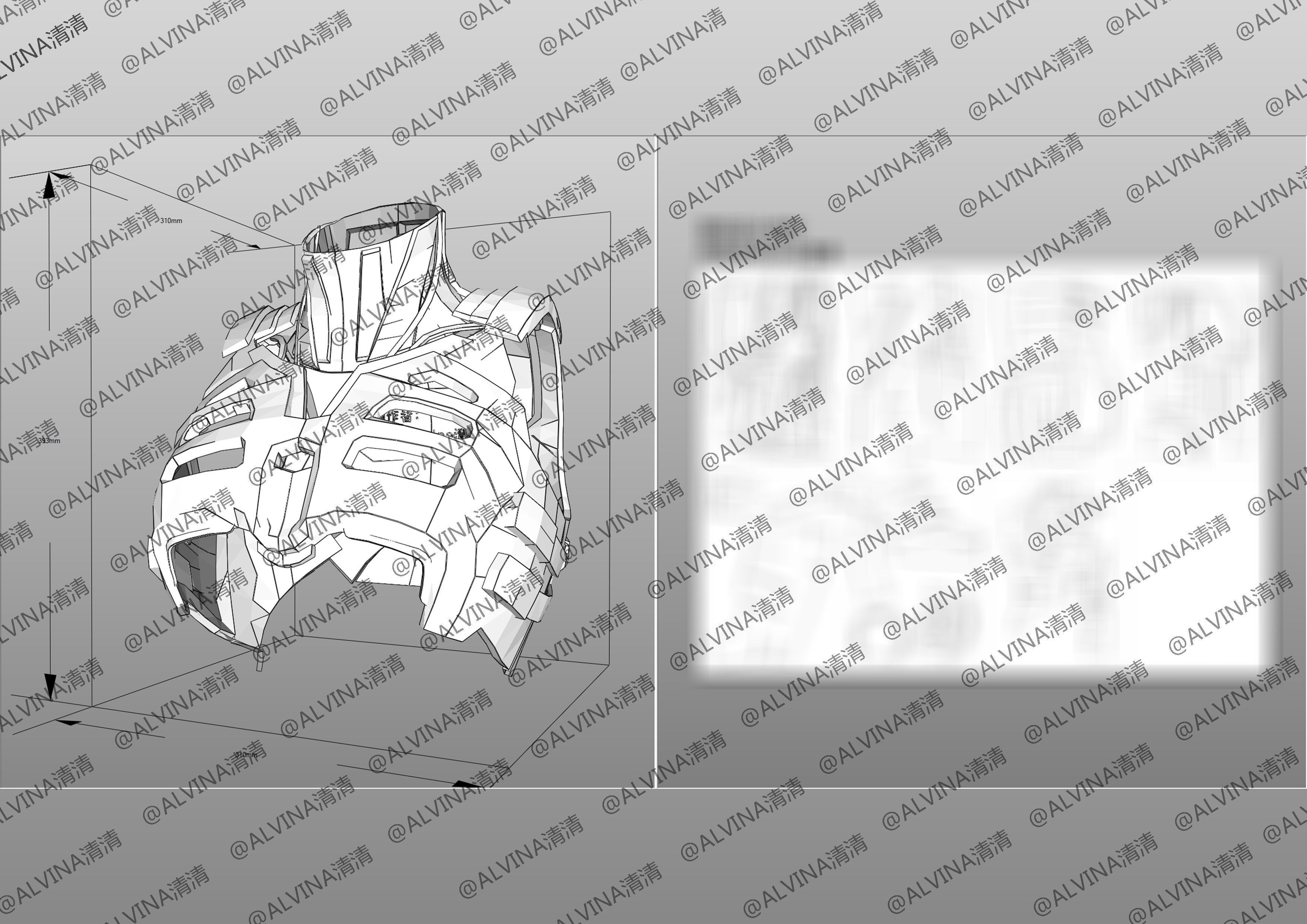 Apex Legends Wraith Cyber ninja Armor - DIY Cosplay Pepakura Low-poly 3D model_19