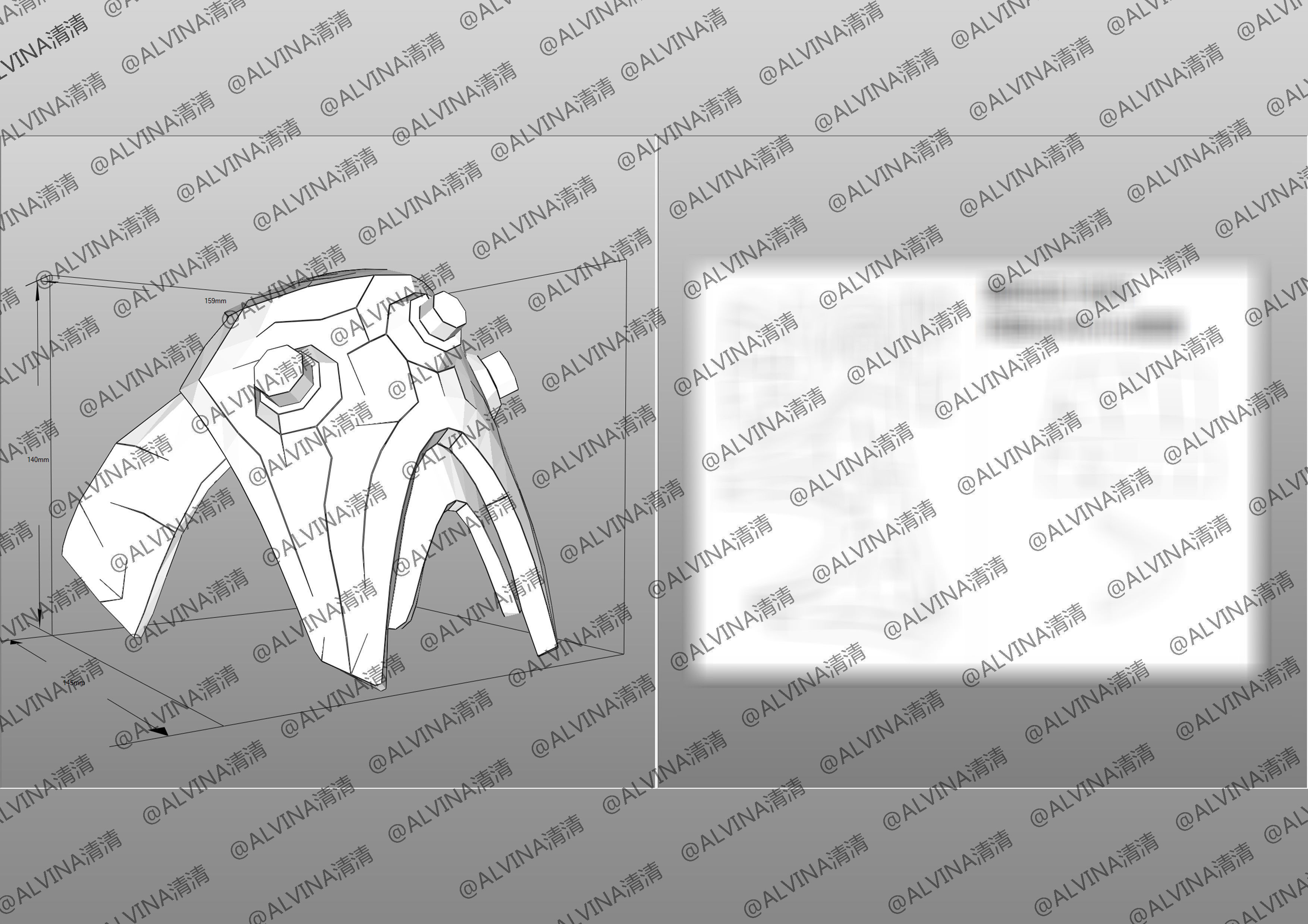 Apex Legends Wraith Cyber ninja Armor - DIY Cosplay Pepakura Low-poly 3D model_27