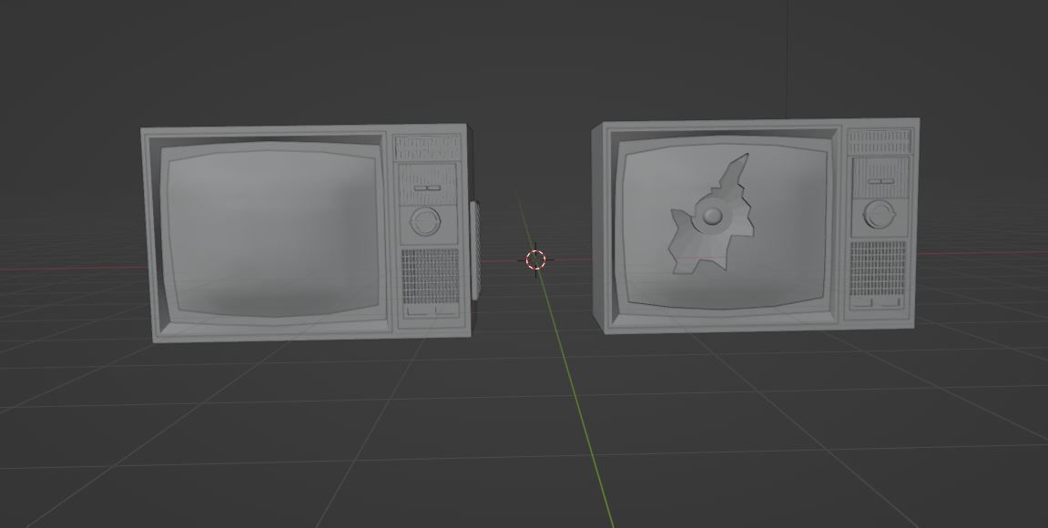 Tv Set Low-poly 3D model_11