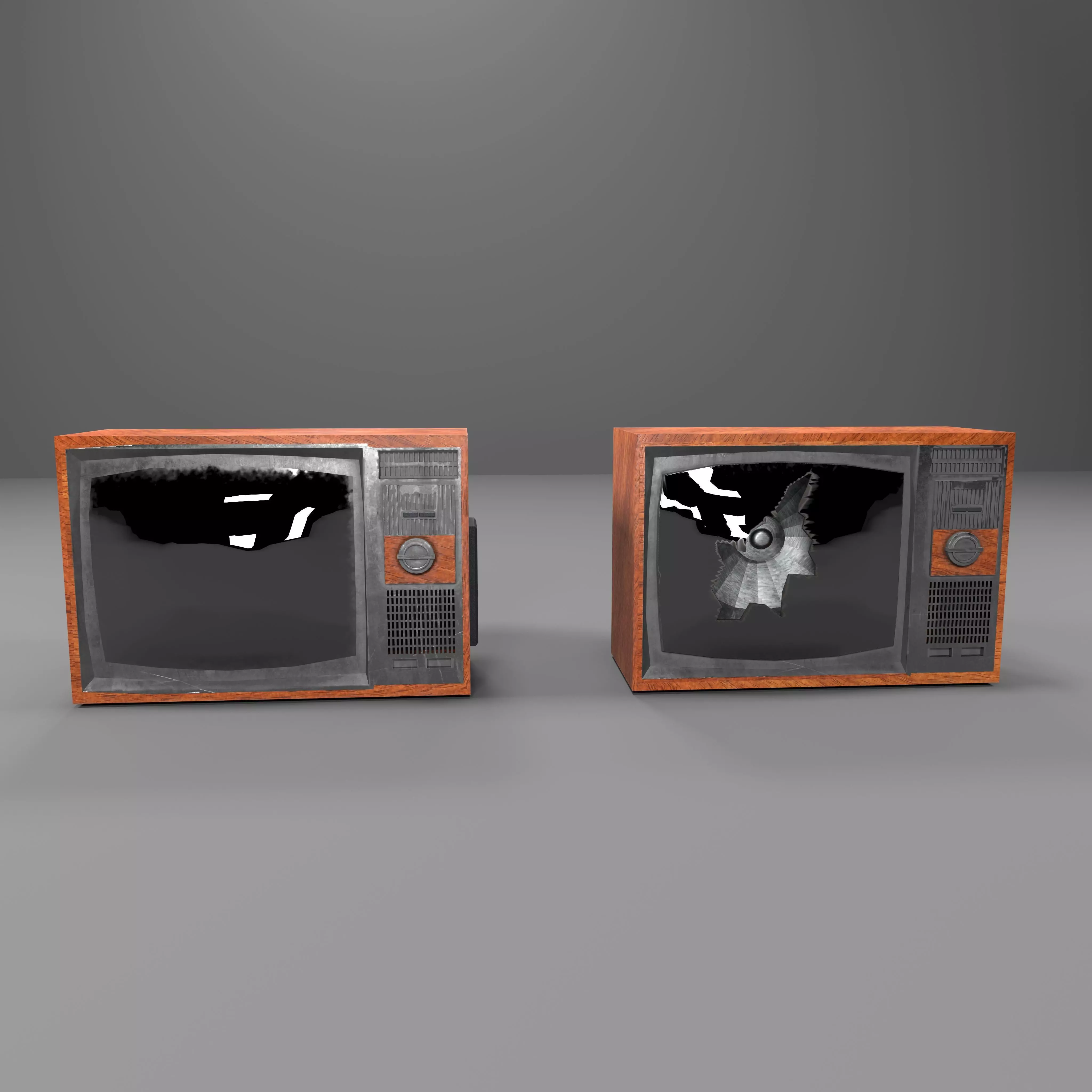 Tv Set Low-poly 3D model_0