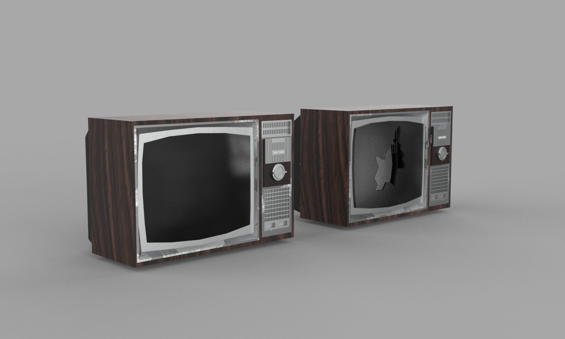 Tv Set Low-poly 3D model_6