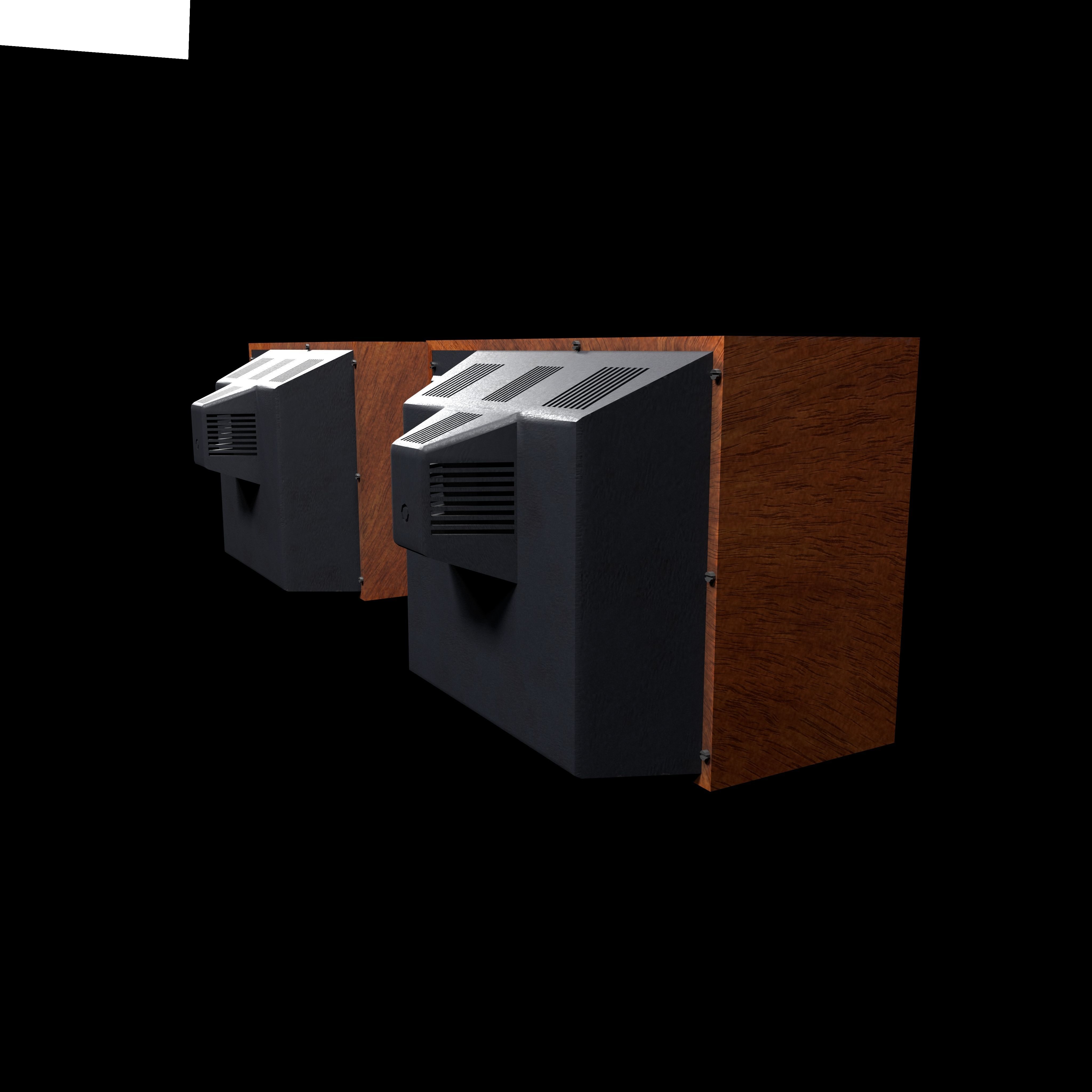 Tv Set Low-poly 3D model_3