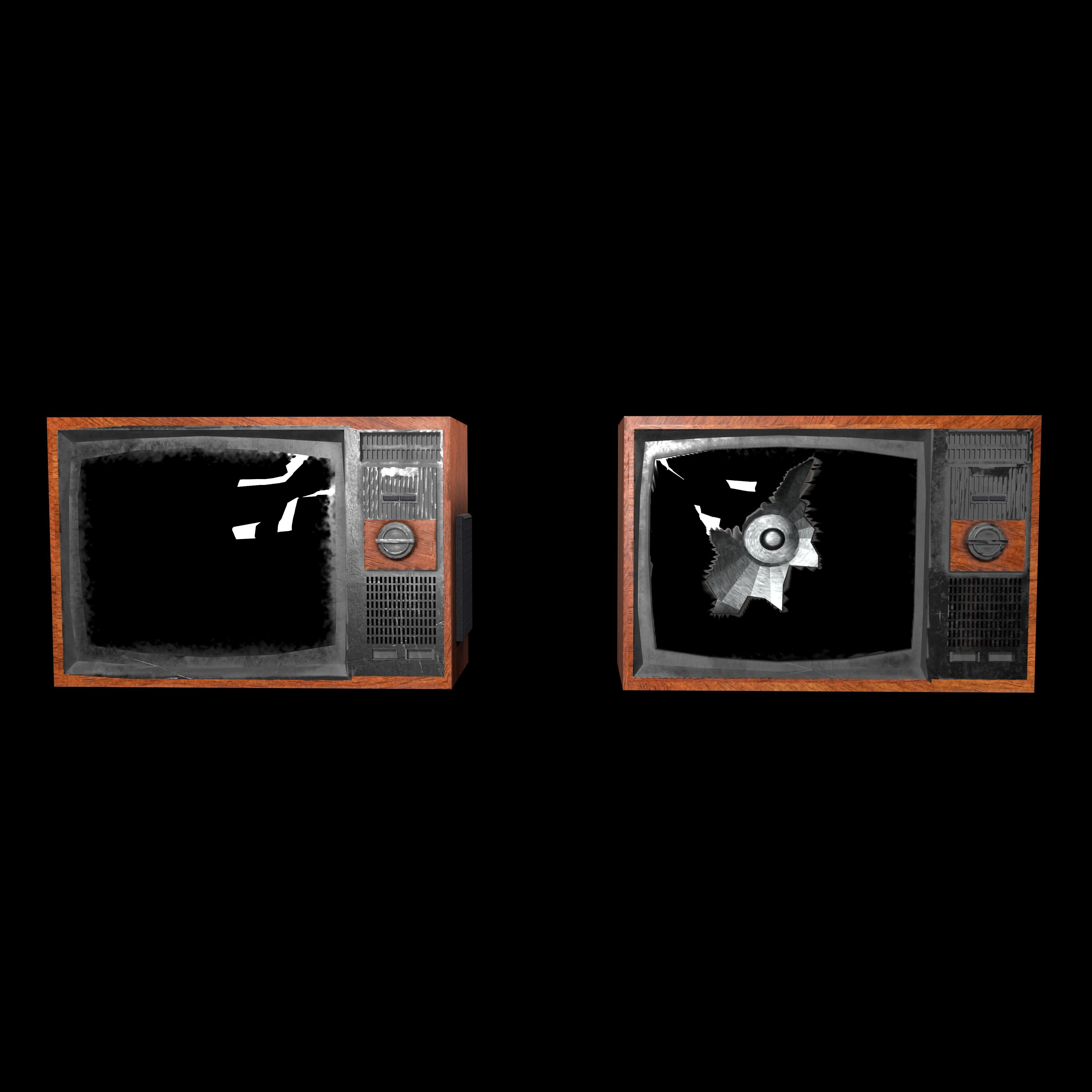 Tv Set Low-poly 3D model_4