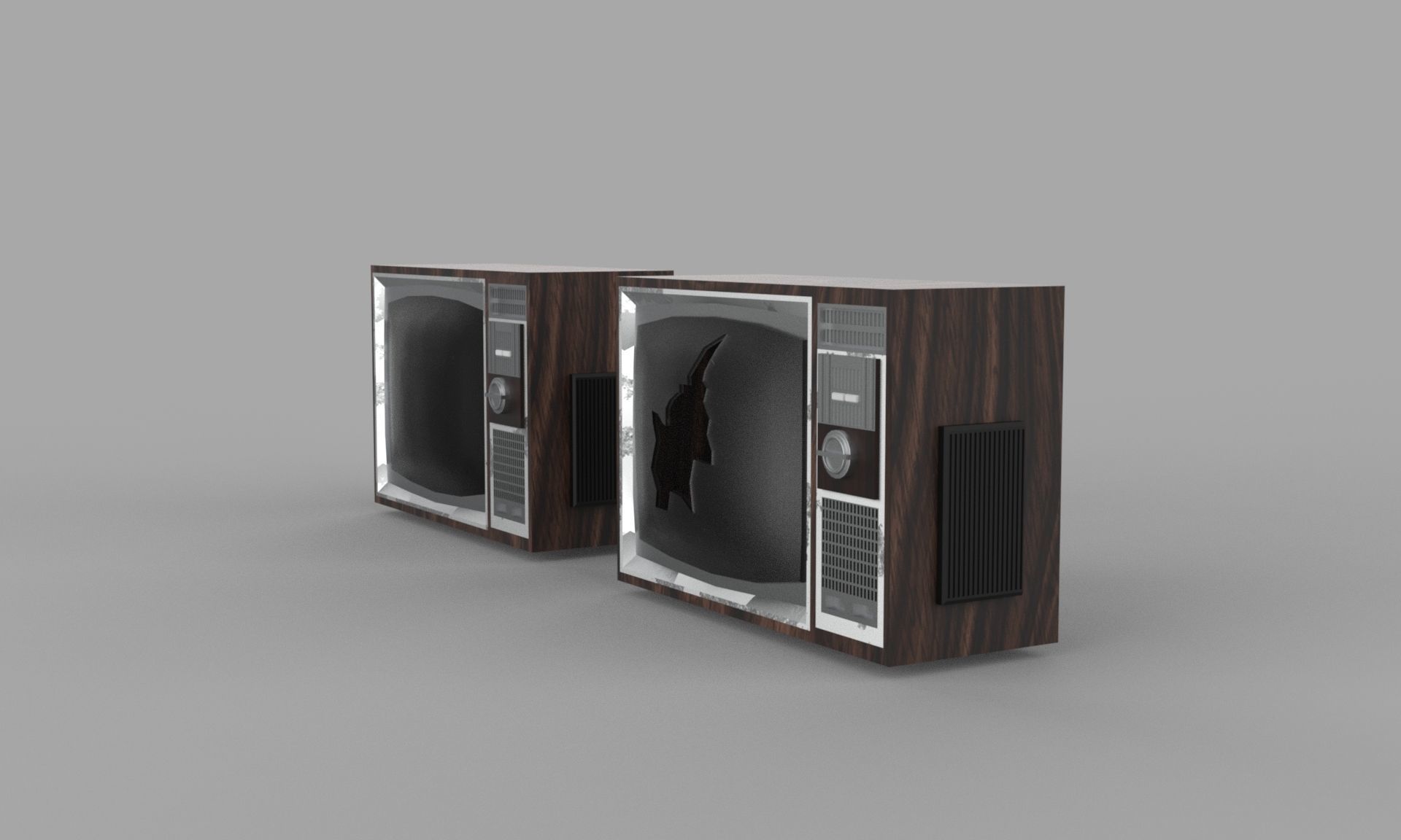 Tv Set Low-poly 3D model_5